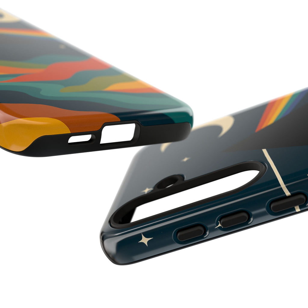 Dark Side of Moon Phone Case — Rainbow Landscape Tough Case Pink Floyd Inspired