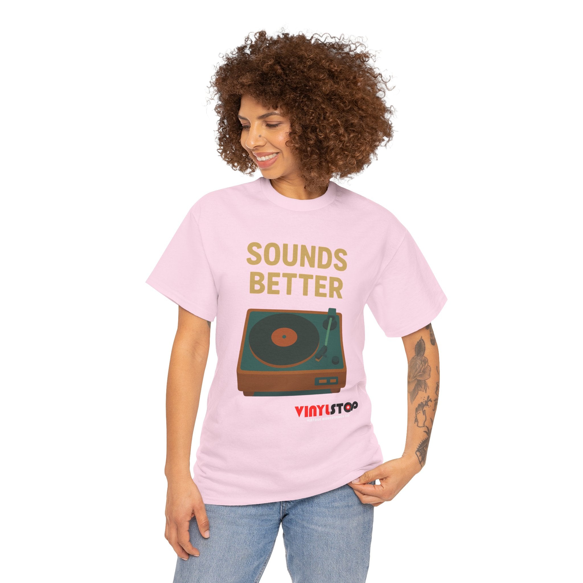 Sounds Better on Vinyl Record T-Shirt | Turntable Graphic Tee