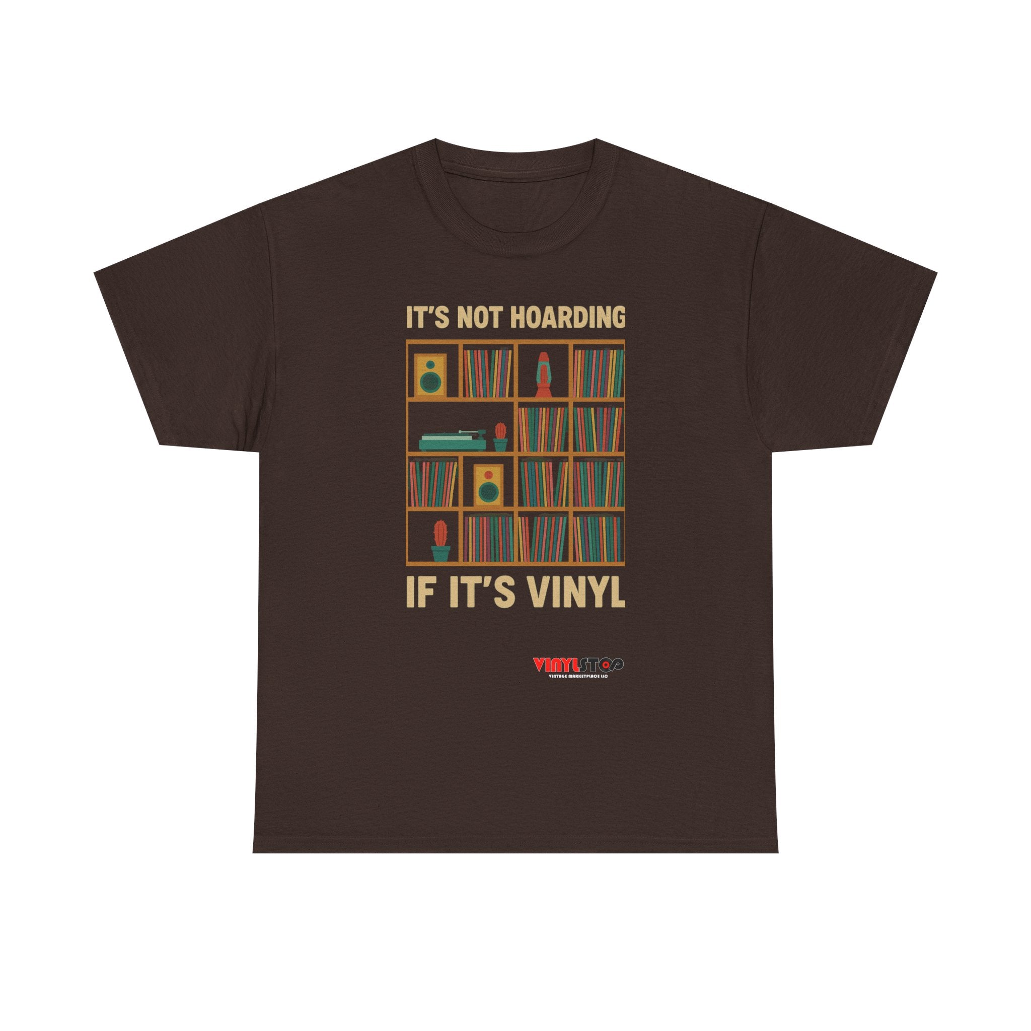 It's Not Hoarding If It's Vinyl T-Shirt | Record Shelf Graphic Tee vinyl collector albums records tshirt
