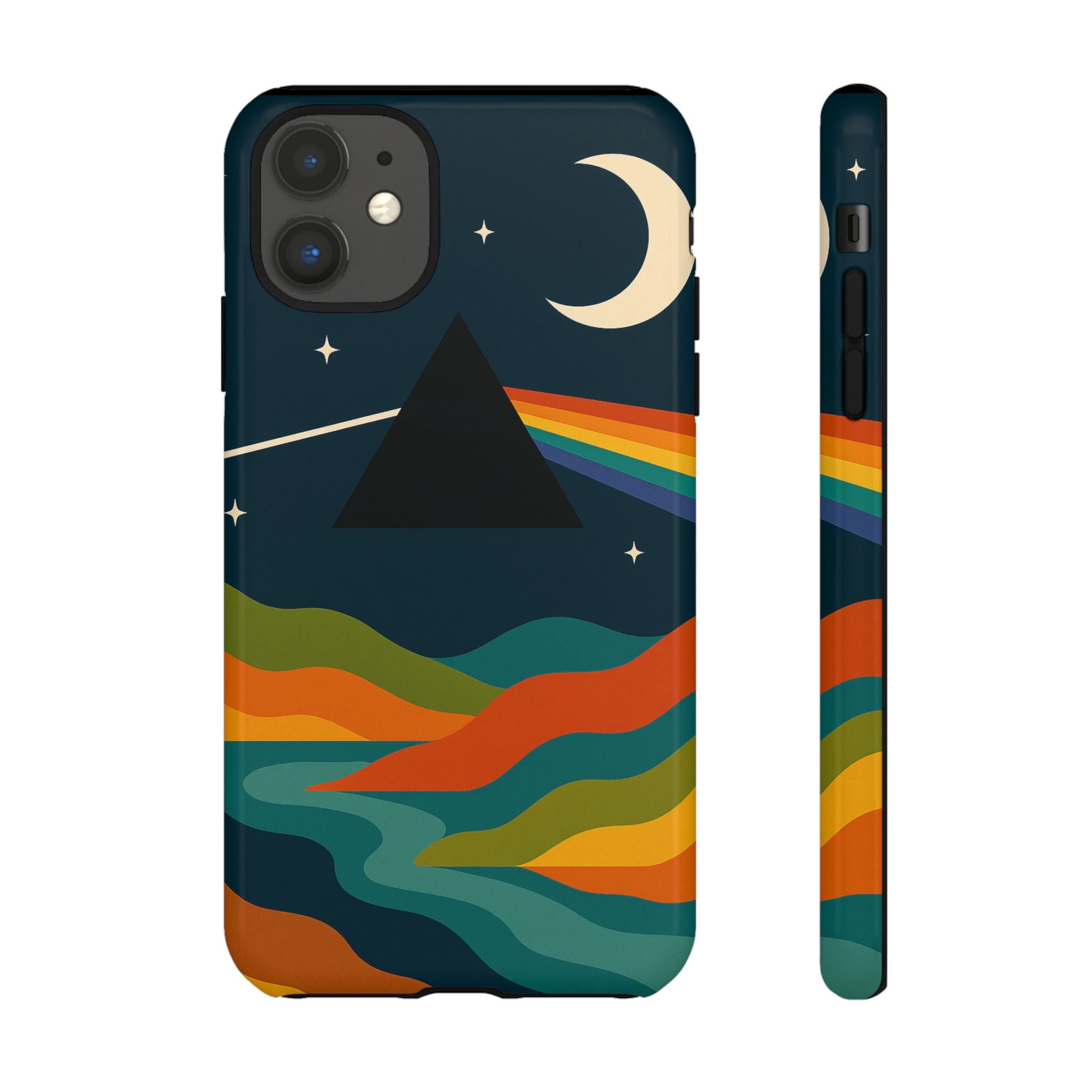 Dark Side of Moon Phone Case — Rainbow Landscape Tough Case Pink Floyd Inspired