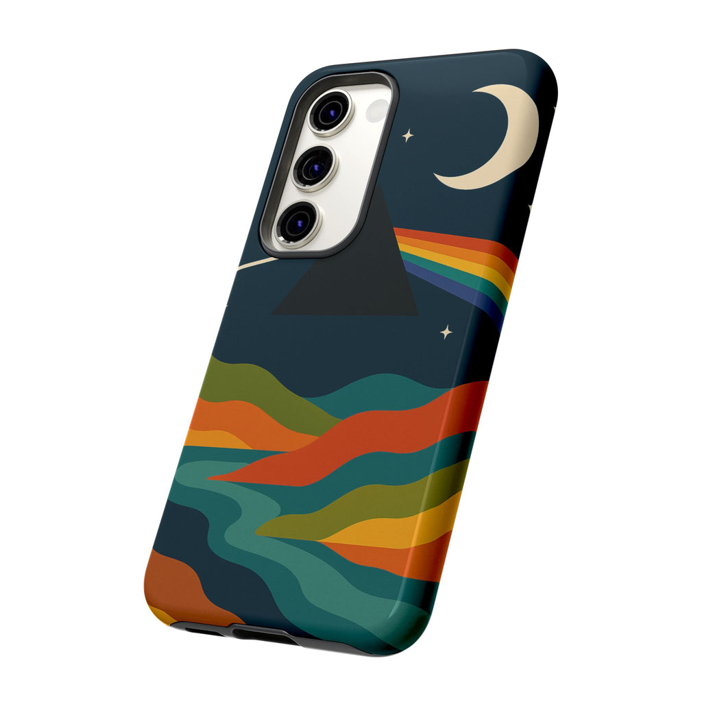 Dark Side of Moon Phone Case — Rainbow Landscape Tough Case Pink Floyd Inspired