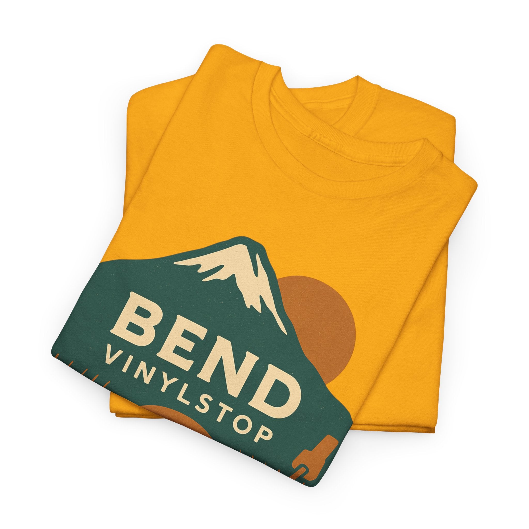 Bend Oregon Vinyl Stop T-Shirt | Mountain Record Player Tee Record Store