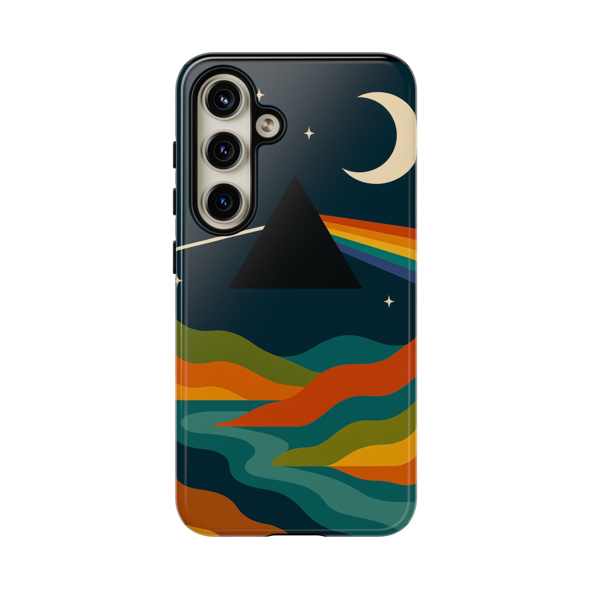 Dark Side of Moon Phone Case — Rainbow Landscape Tough Case Pink Floyd Inspired
