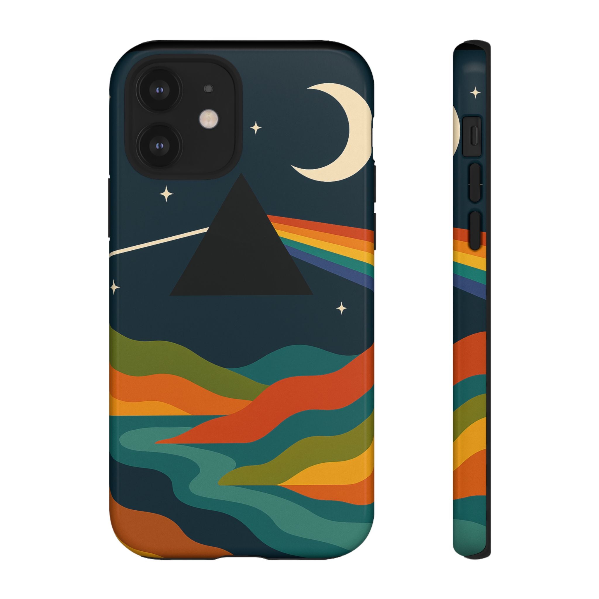 Dark Side of Moon Phone Case — Rainbow Landscape Tough Case Pink Floyd Inspired