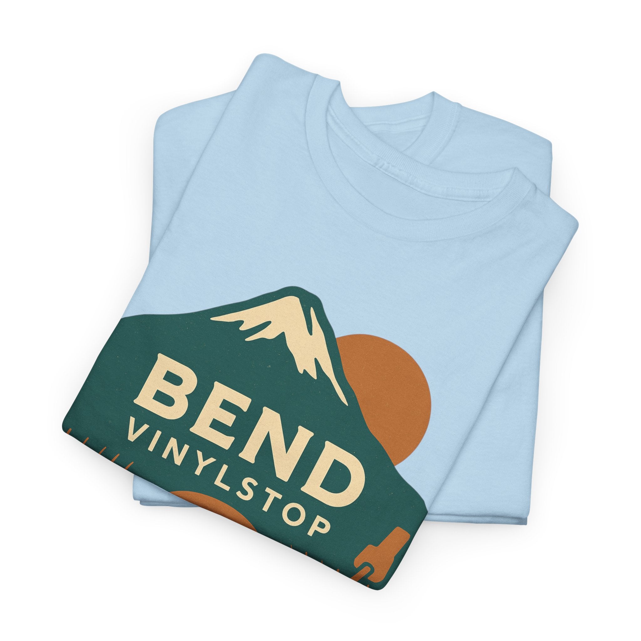 Bend Oregon Vinyl Stop T-Shirt | Mountain Record Player Tee Record Store
