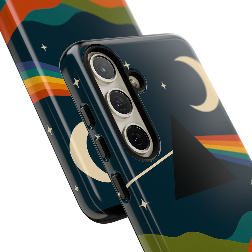 Dark Side of Moon Phone Case — Rainbow Landscape Tough Case Pink Floyd Inspired