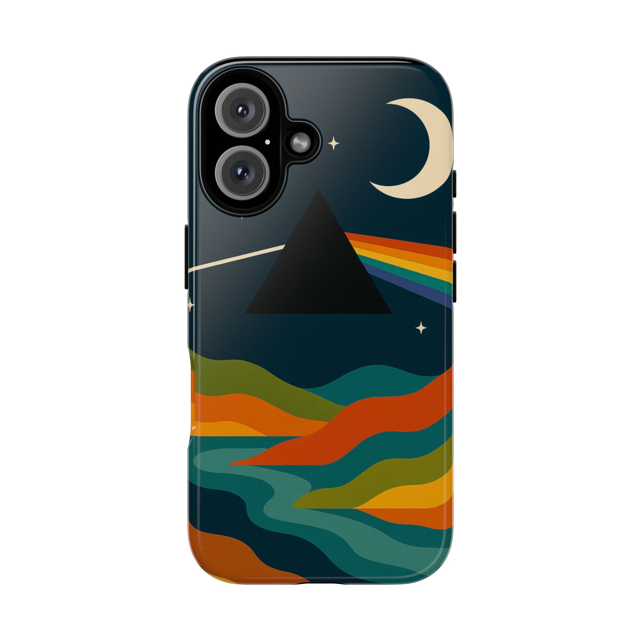 Dark Side of Moon Phone Case — Rainbow Landscape Tough Case Pink Floyd Inspired