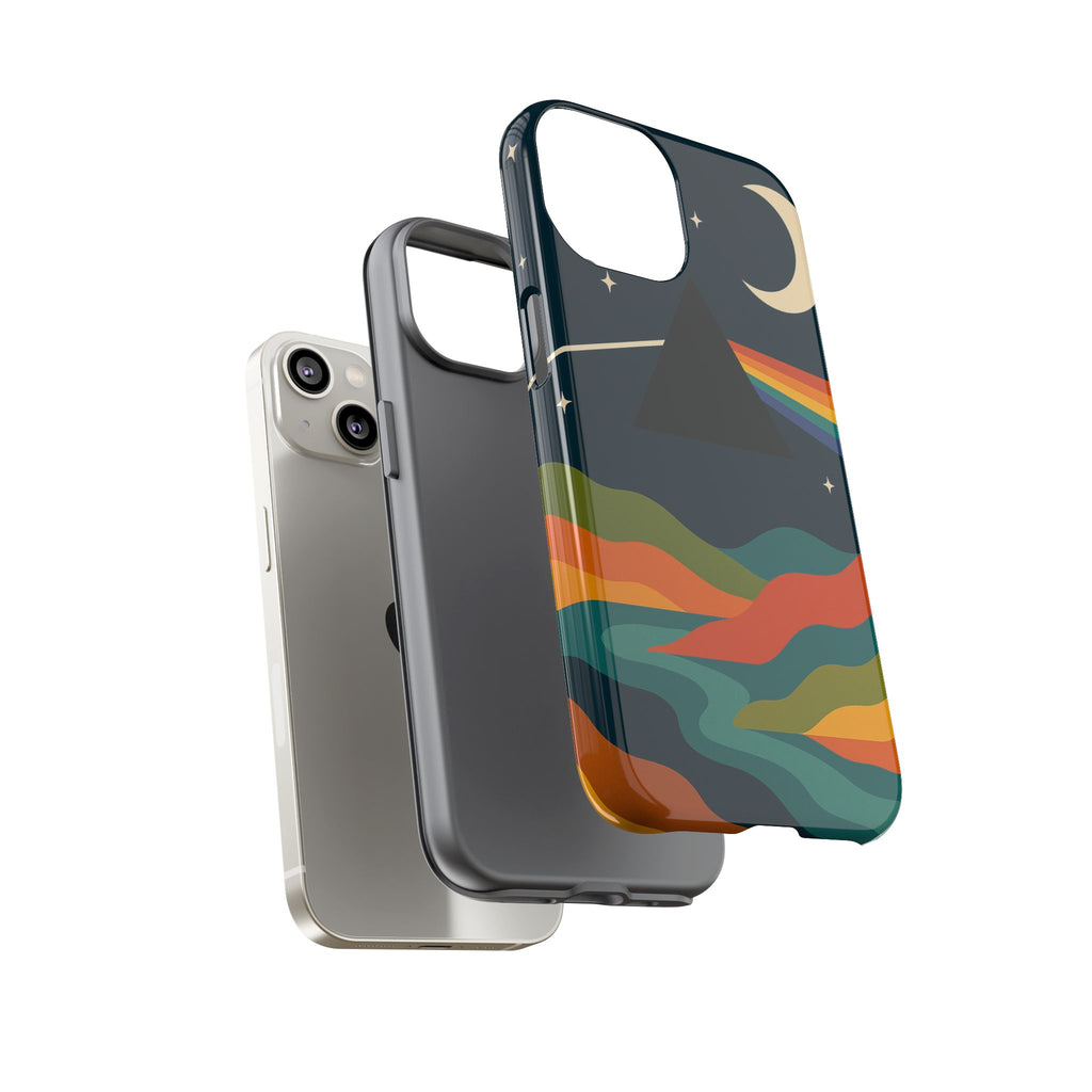 Dark Side of Moon Phone Case — Rainbow Landscape Tough Case Pink Floyd Inspired