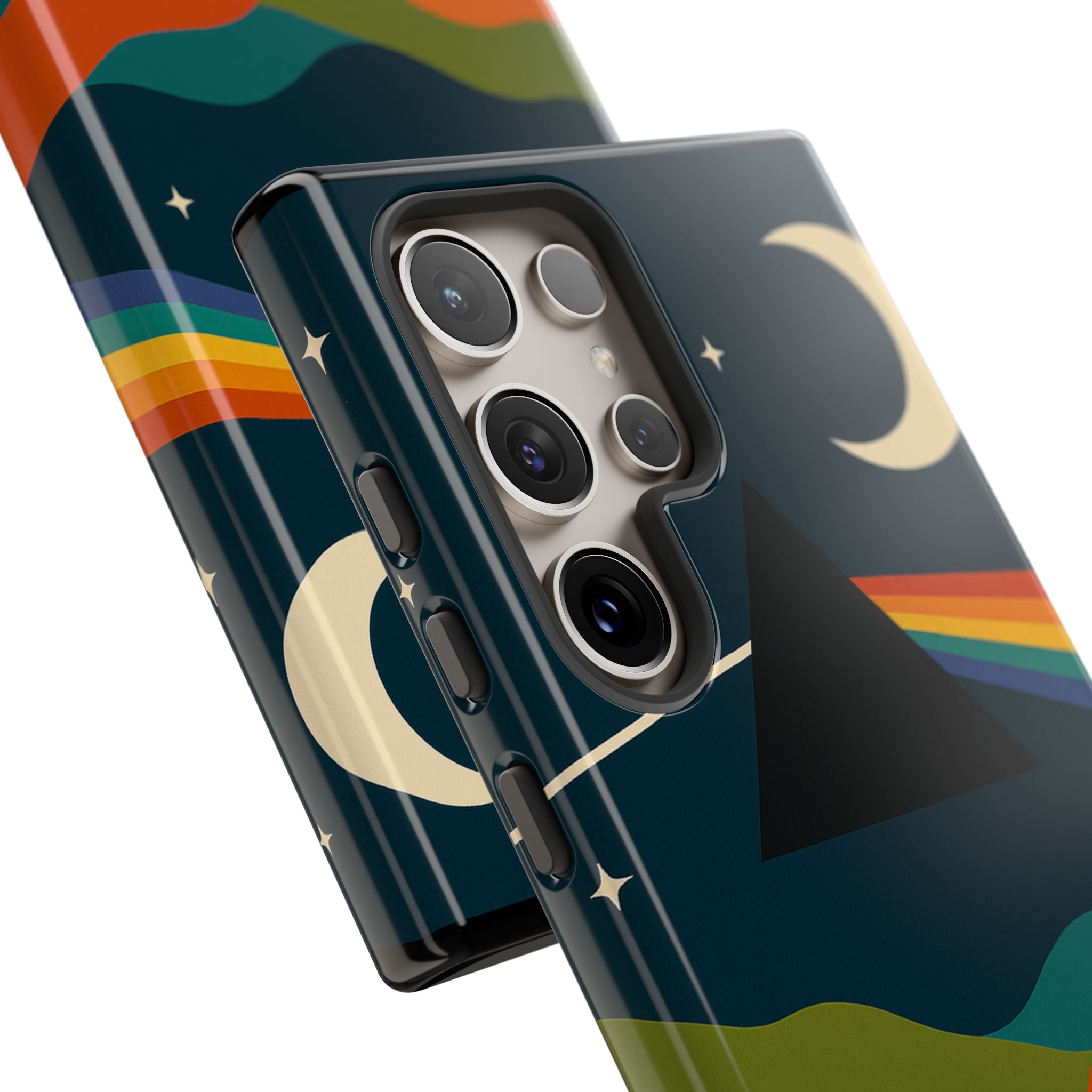 Dark Side of Moon Phone Case — Rainbow Landscape Tough Case Pink Floyd Inspired