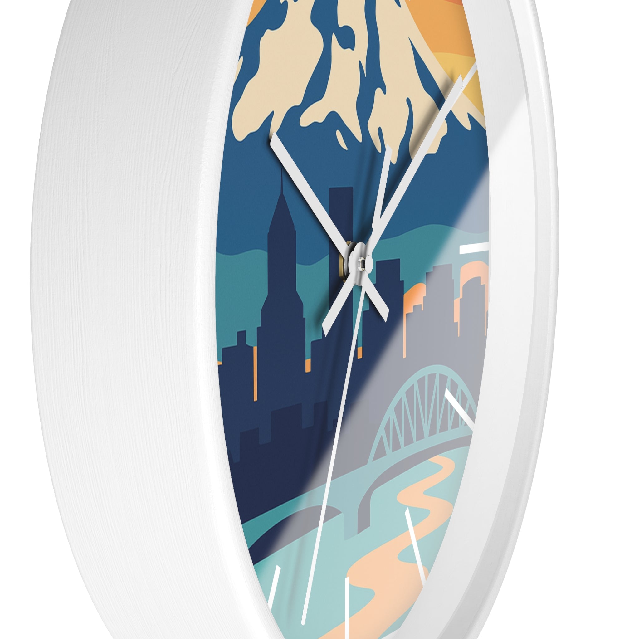 Mountain City Portland Wall Clock — Scenic Skyline CLOCK