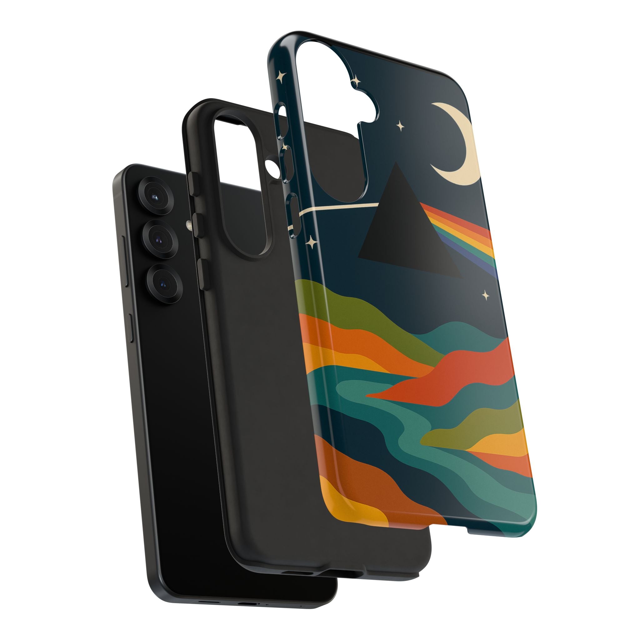 Dark Side of Moon Phone Case — Rainbow Landscape Tough Case Pink Floyd Inspired