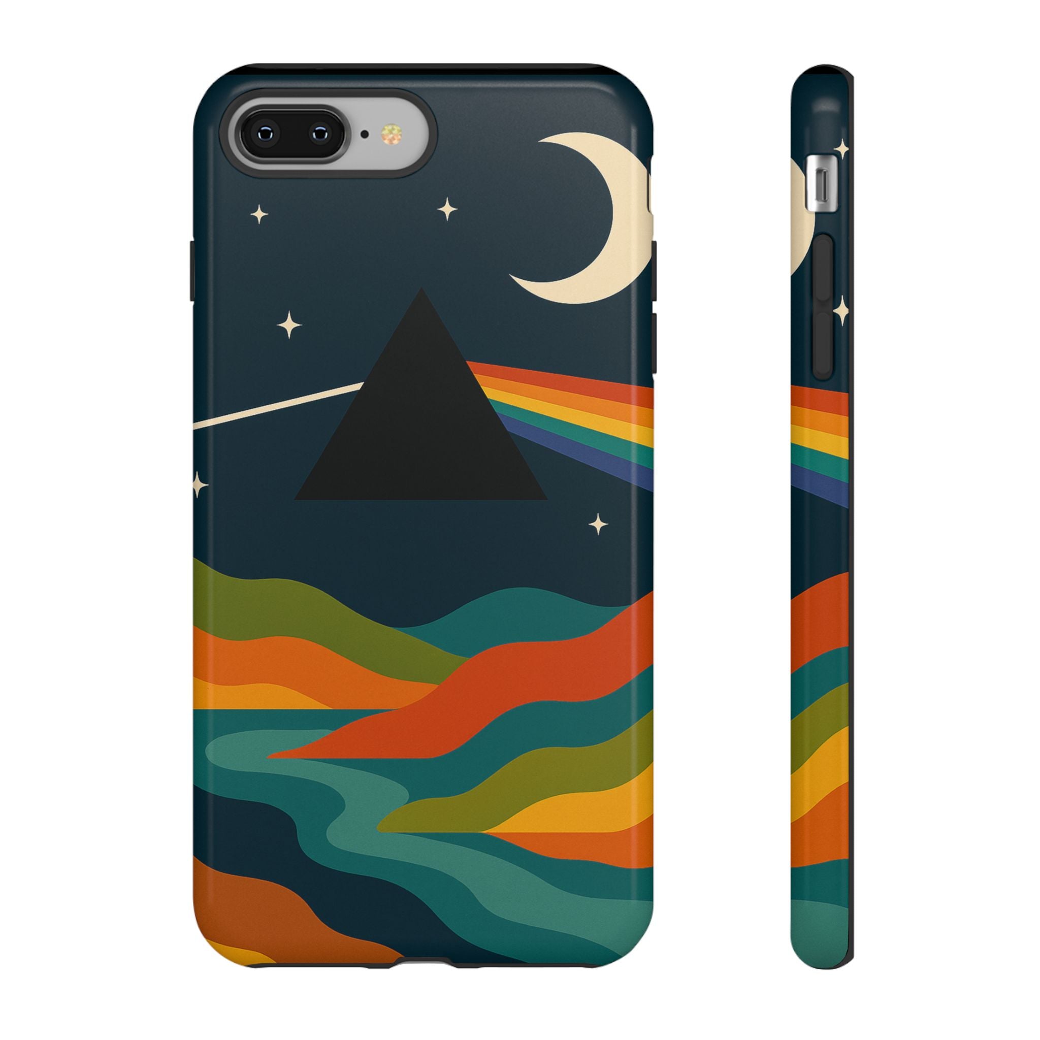 Dark Side of Moon Phone Case — Rainbow Landscape Tough Case Pink Floyd Inspired