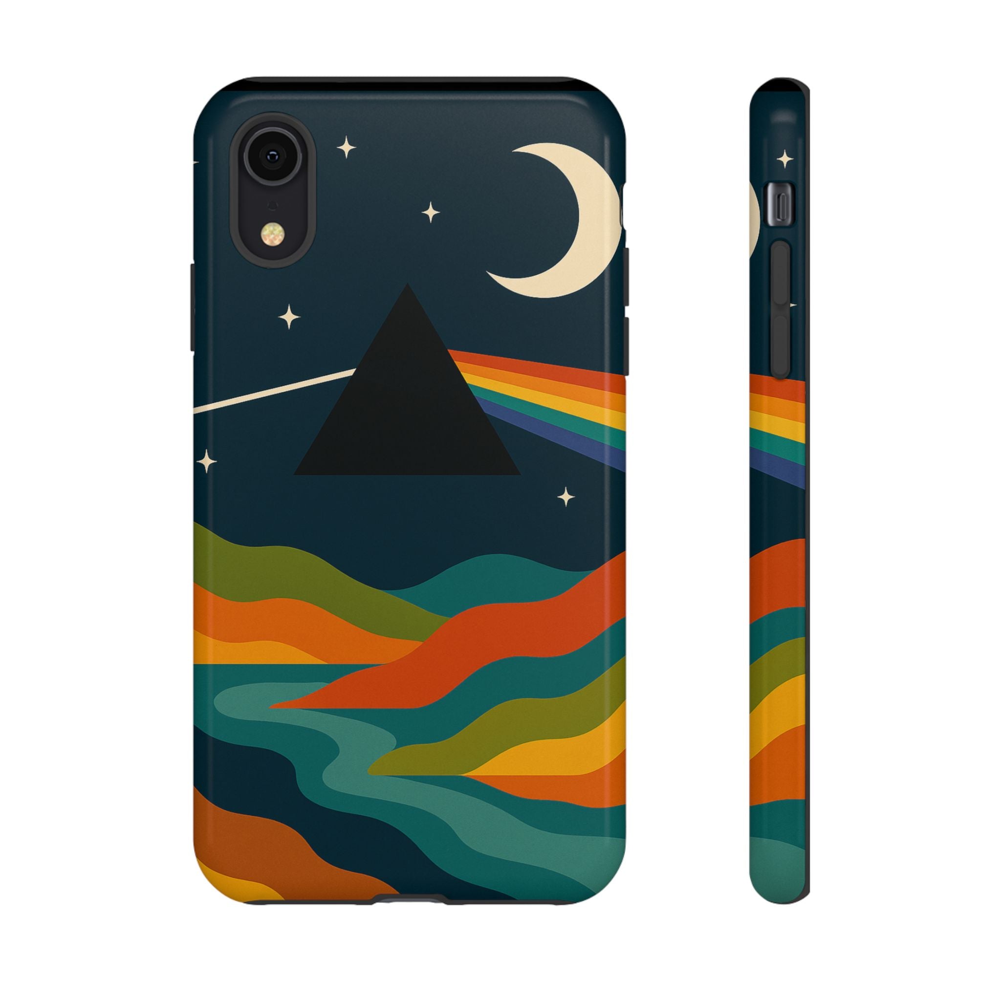Dark Side of Moon Phone Case — Rainbow Landscape Tough Case Pink Floyd Inspired