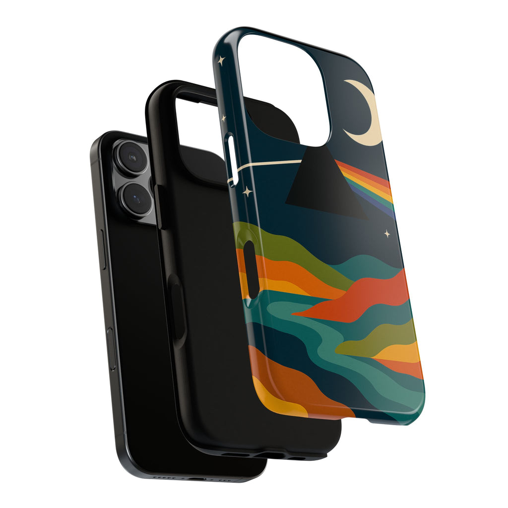 Dark Side of Moon Phone Case — Rainbow Landscape Tough Case Pink Floyd Inspired