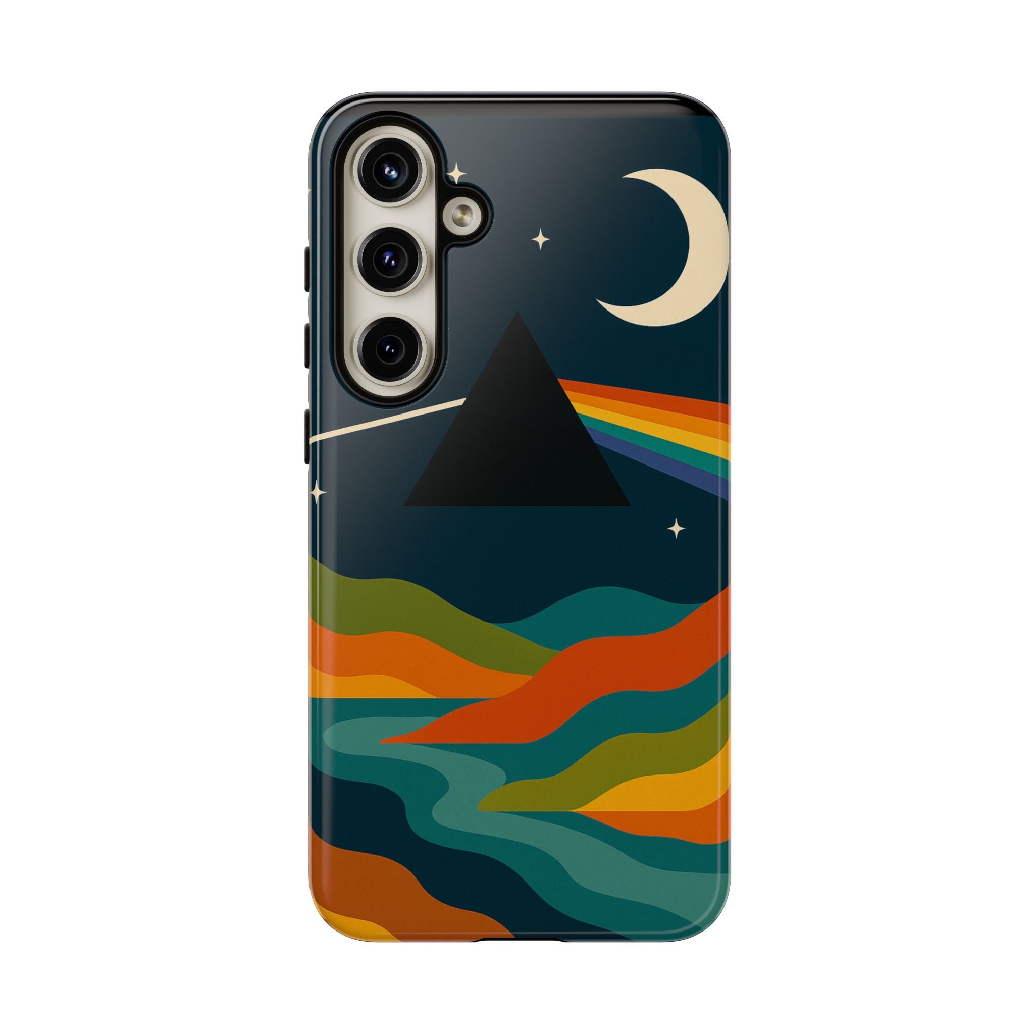 Dark Side of Moon Phone Case — Rainbow Landscape Tough Case Pink Floyd Inspired