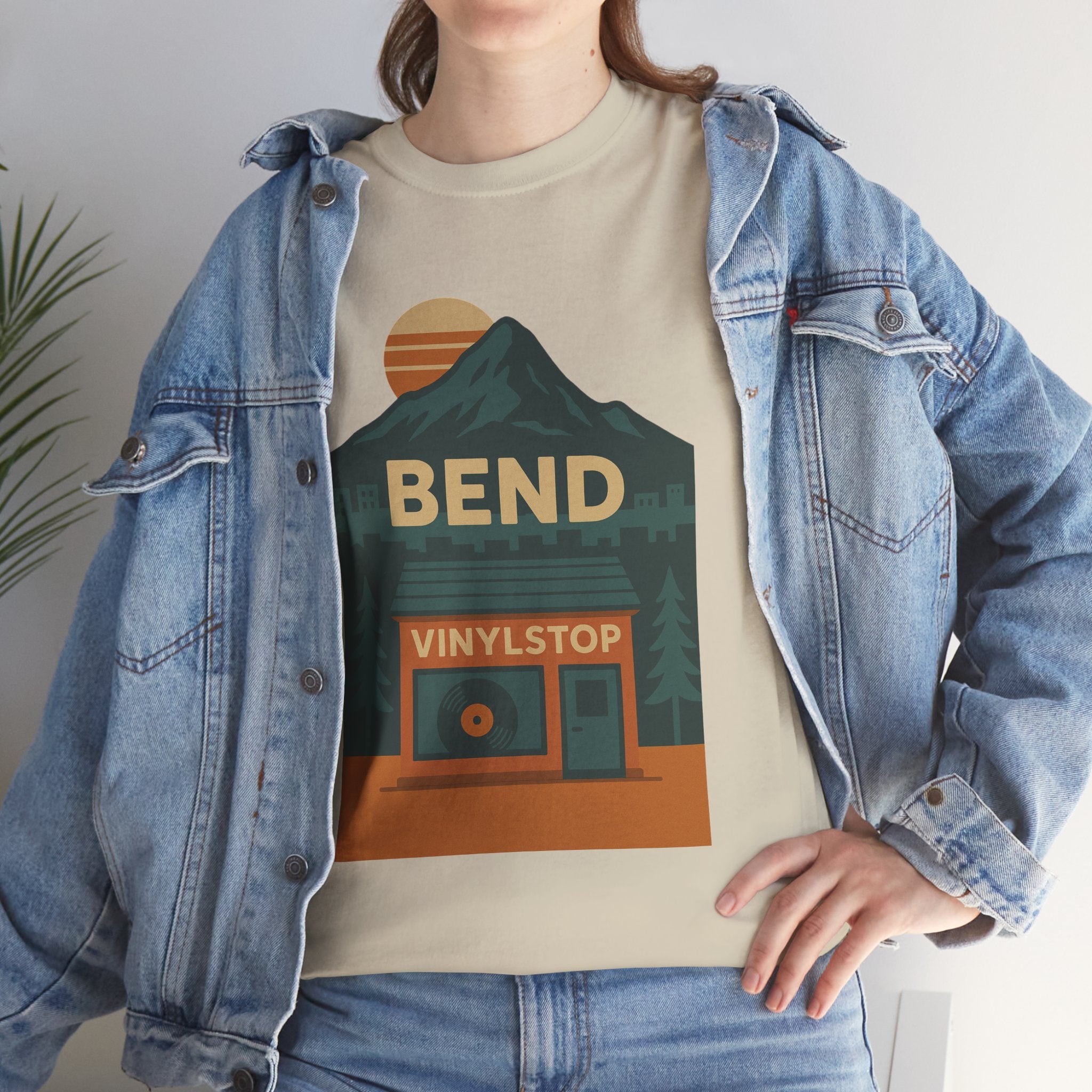 Bend Oregon Vinyl Stop T-Shirt | Mountain Record Player Tee Record Store