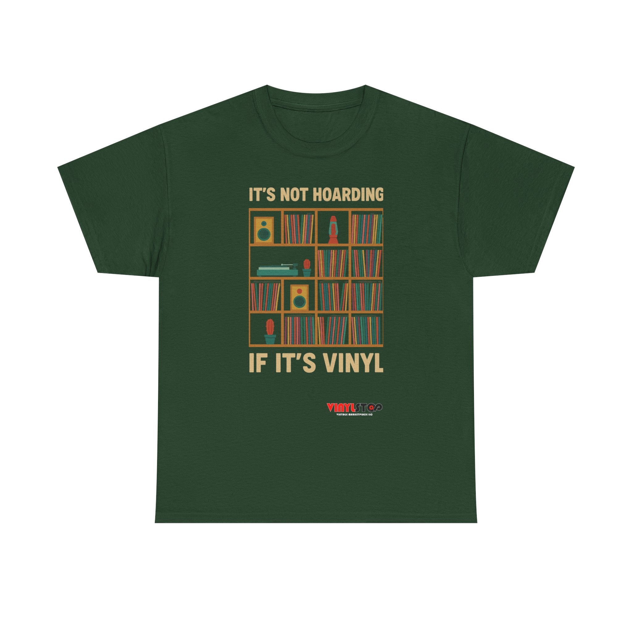 It's Not Hoarding If It's Vinyl T-Shirt | Record Shelf Graphic Tee vinyl collector albums records tshirt