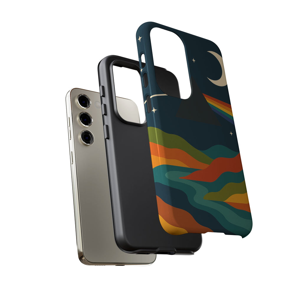 Dark Side of Moon Phone Case — Rainbow Landscape Tough Case Pink Floyd Inspired