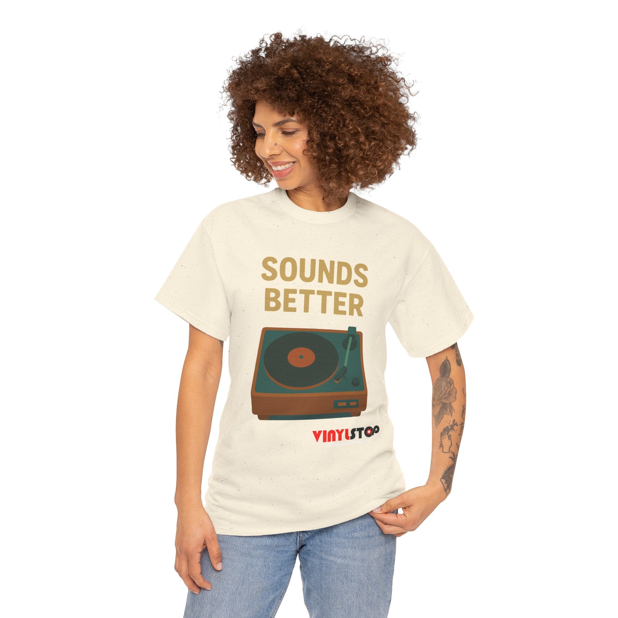 Sounds Better on Vinyl Record T-Shirt | Turntable Graphic Tee