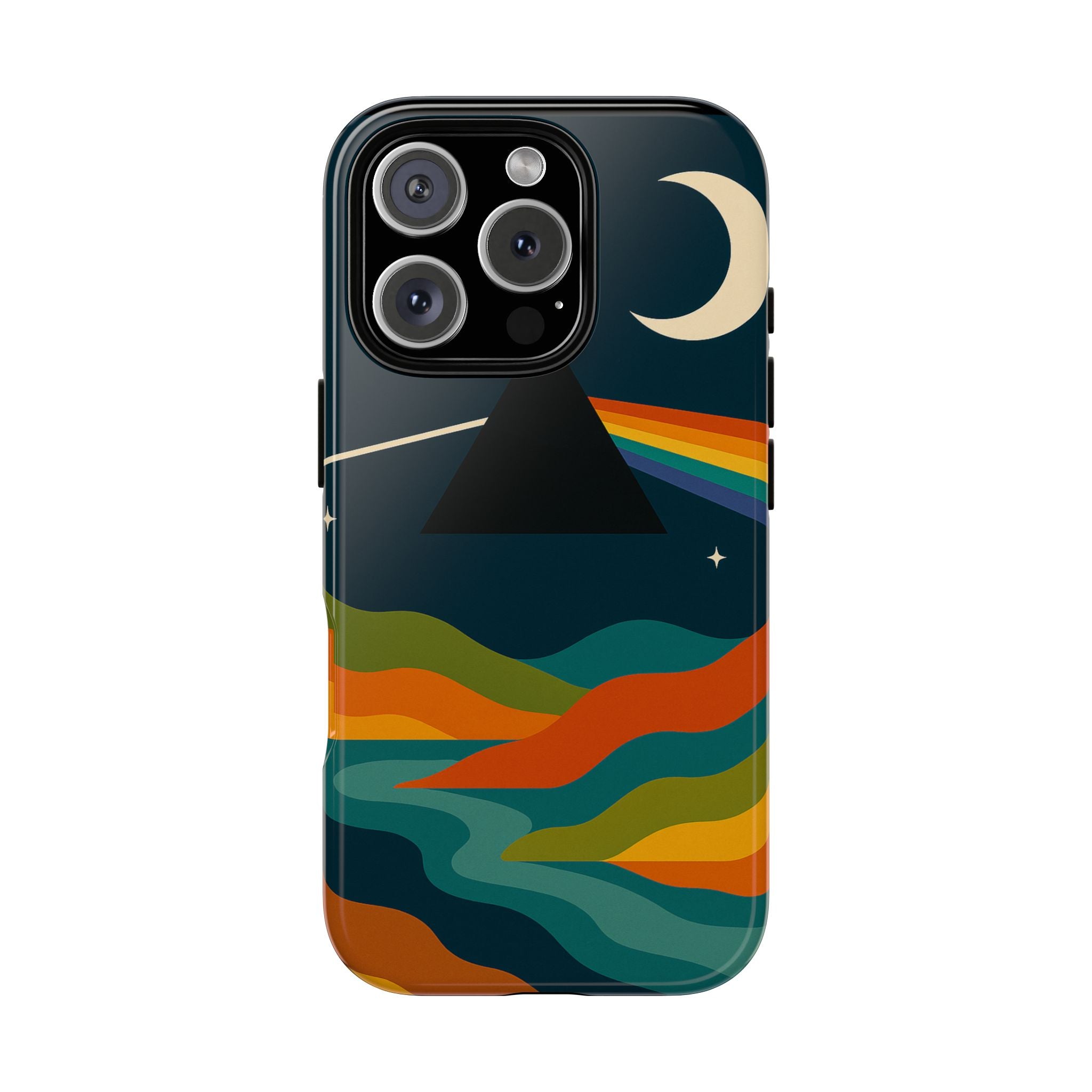Dark Side of Moon Phone Case — Rainbow Landscape Tough Case Pink Floyd Inspired