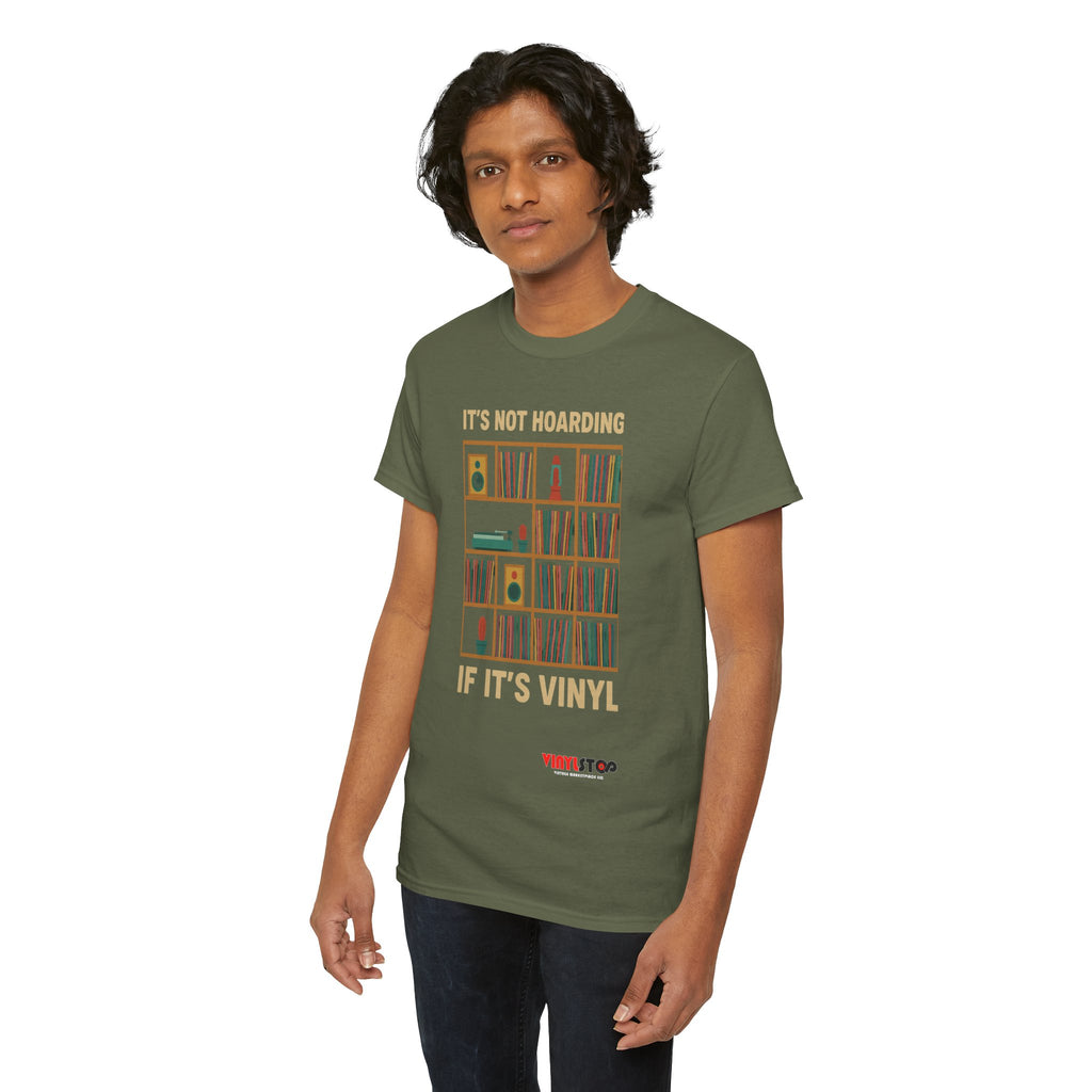 It's Not Hoarding If It's Vinyl T-Shirt | Record Shelf Graphic Tee vinyl collector albums records tshirt
