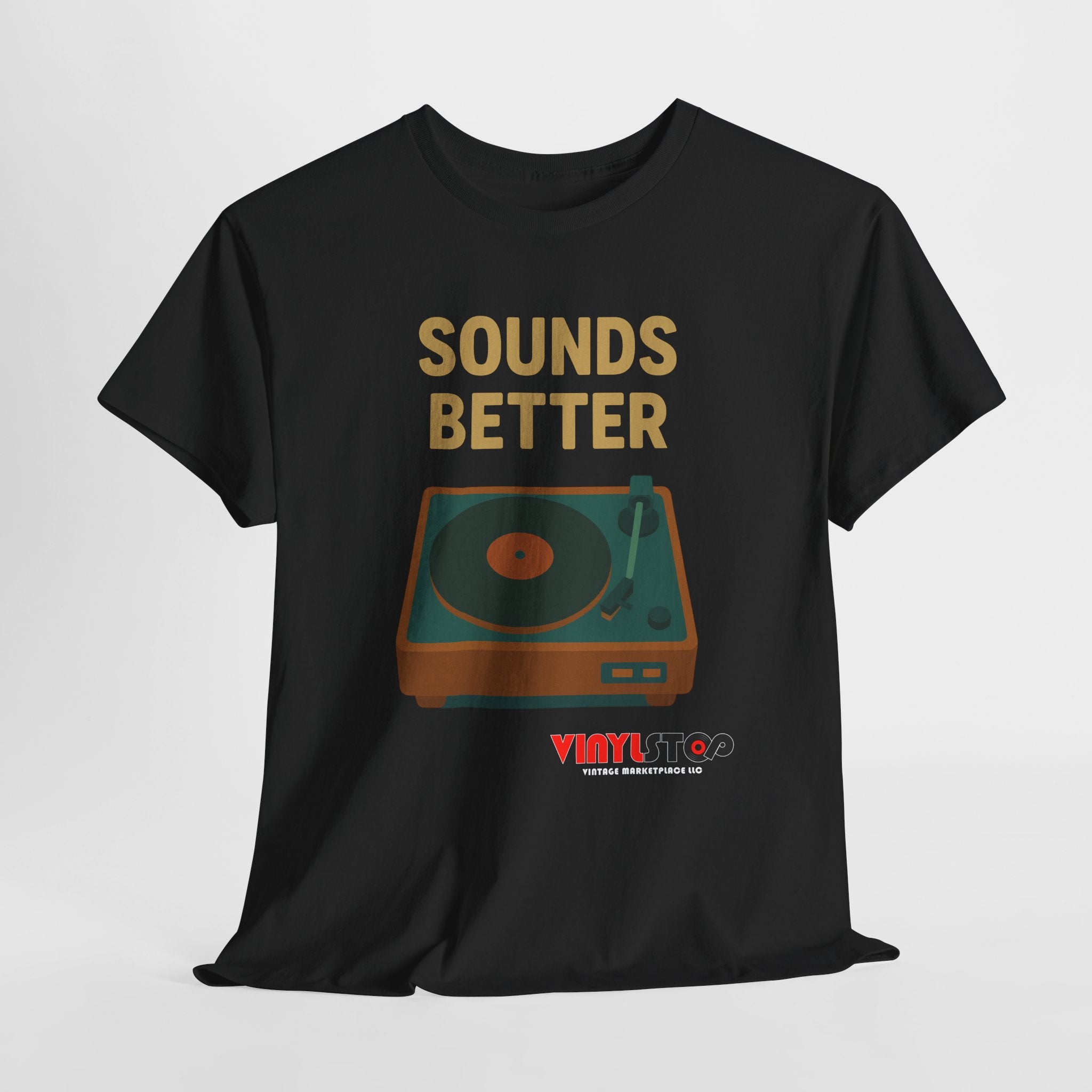 Sounds Better on Vinyl Record T-Shirt | Turntable Graphic Tee