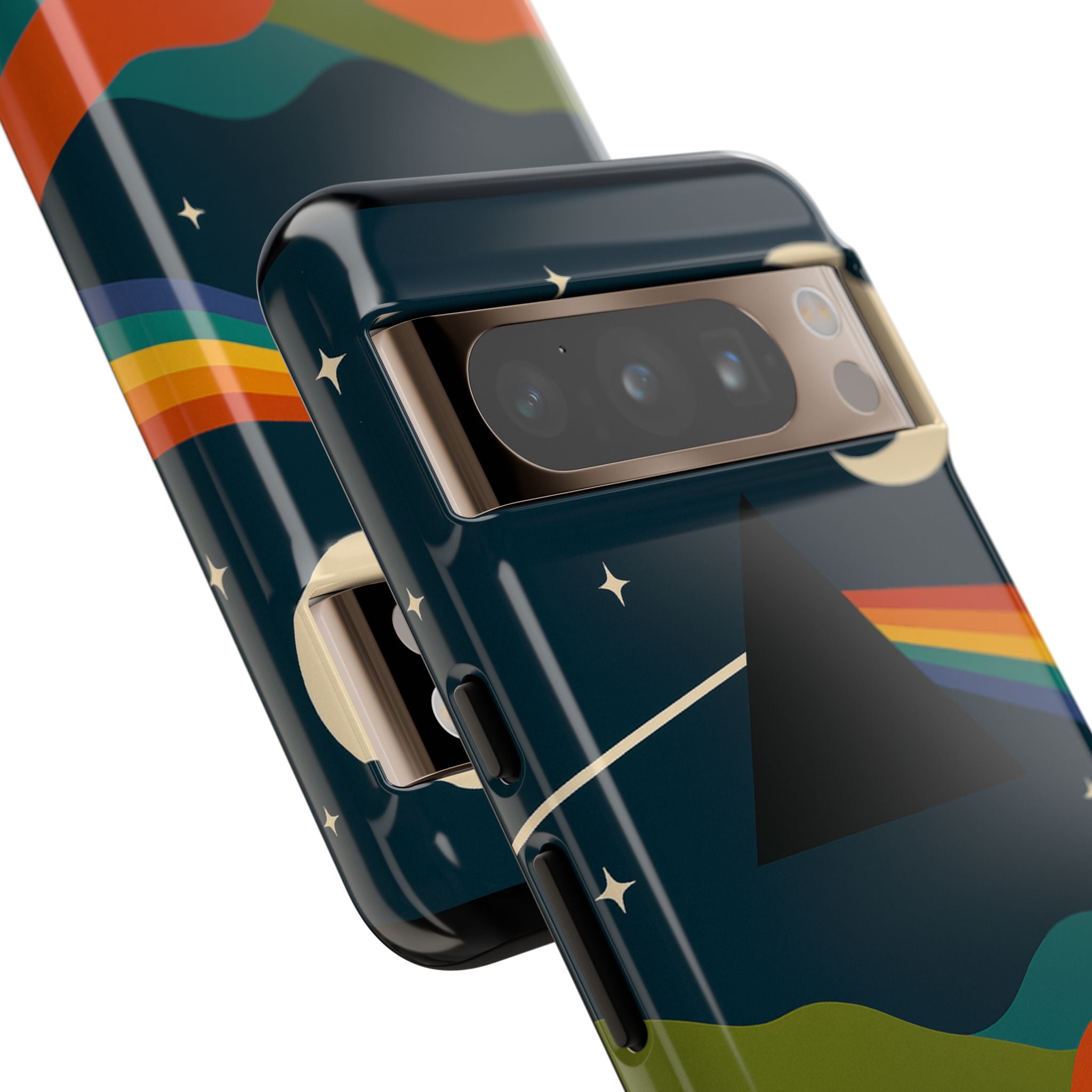 Dark Side of Moon Phone Case — Rainbow Landscape Tough Case Pink Floyd Inspired