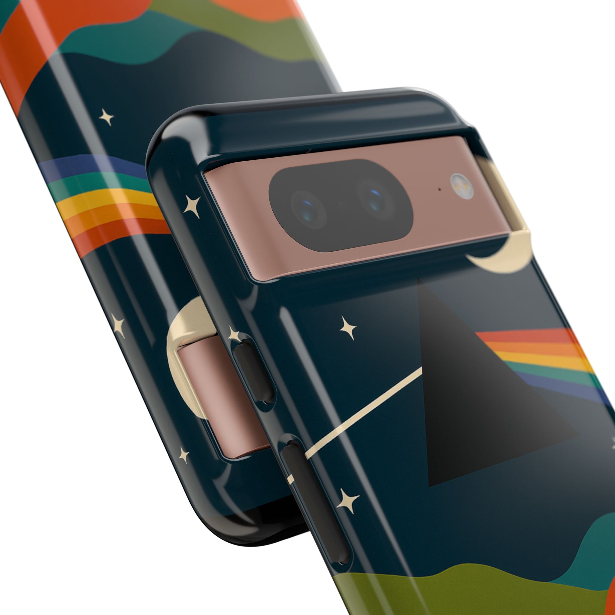 Dark Side of Moon Phone Case — Rainbow Landscape Tough Case Pink Floyd Inspired
