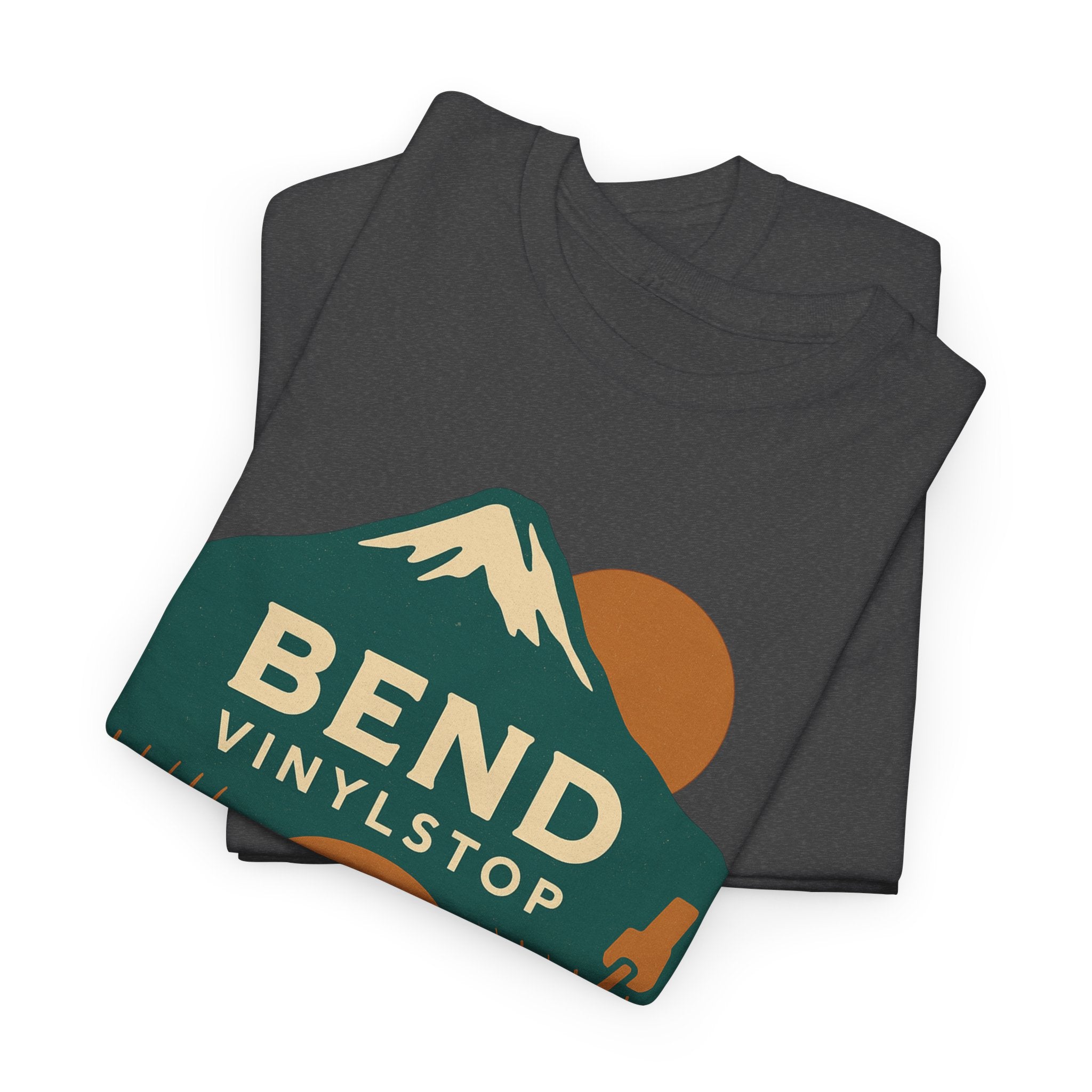 Bend Oregon Vinyl Stop T-Shirt | Mountain Record Player Tee Record Store