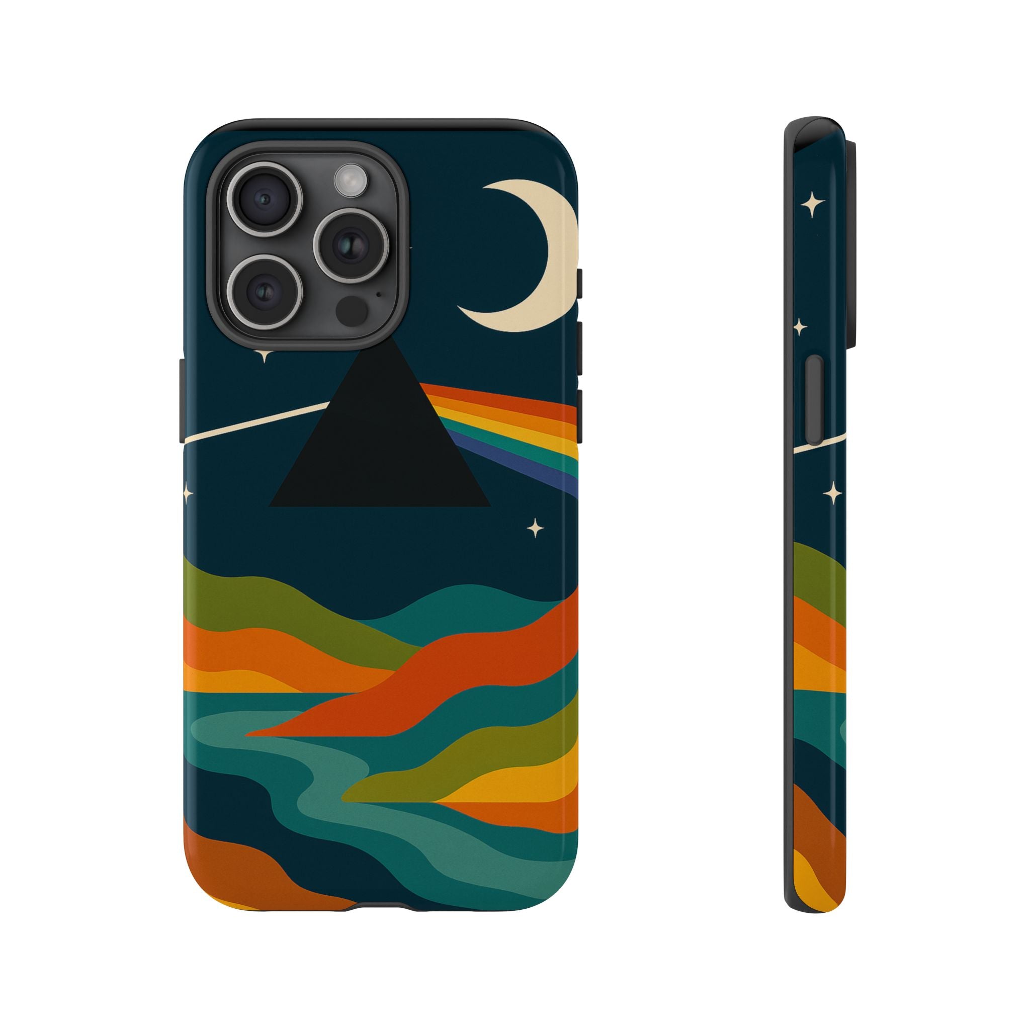Dark Side of Moon Phone Case — Rainbow Landscape Tough Case Pink Floyd Inspired