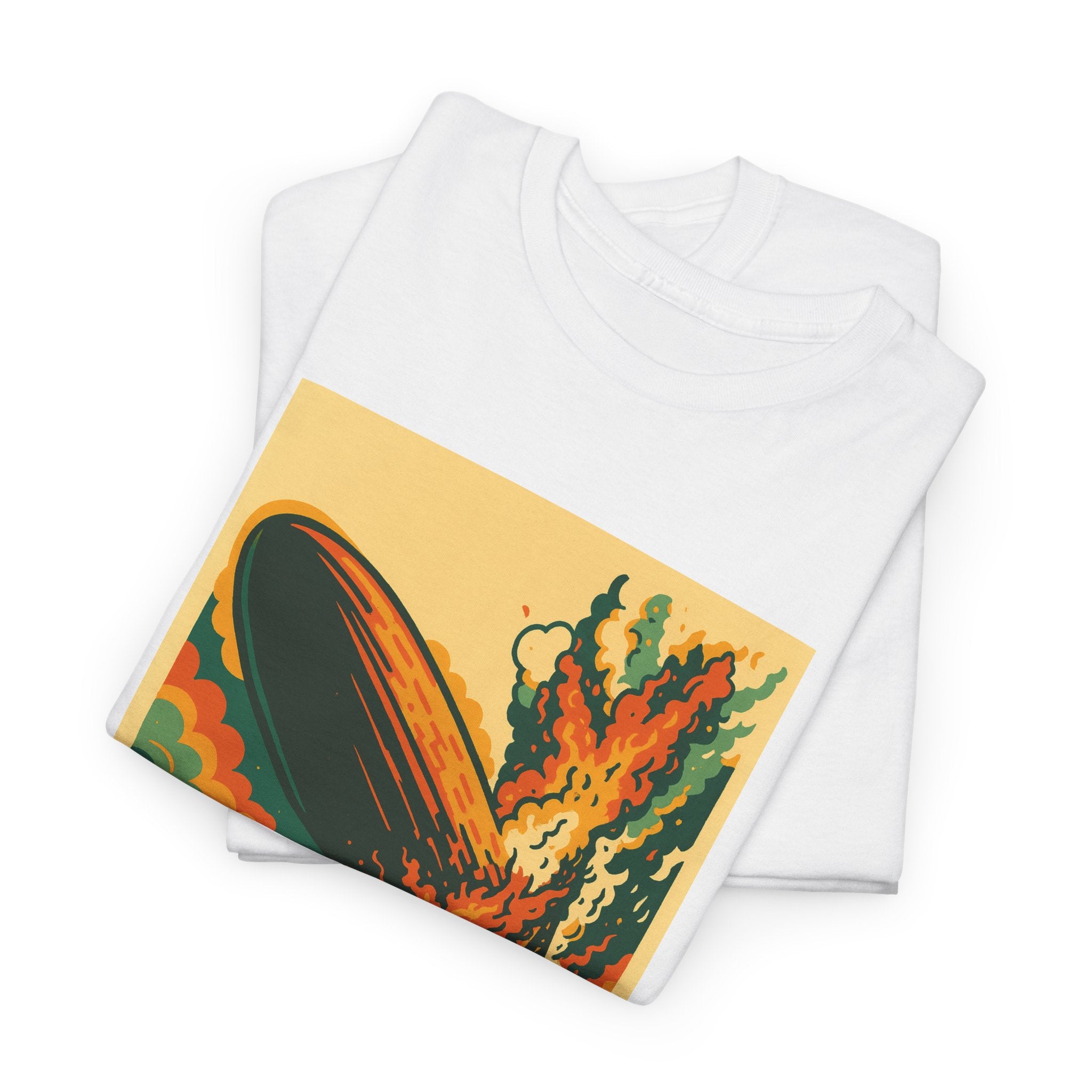 Led Zepp Burning Airship T-Shirt | Retro Zeppelin Explosion Illustration lll 3