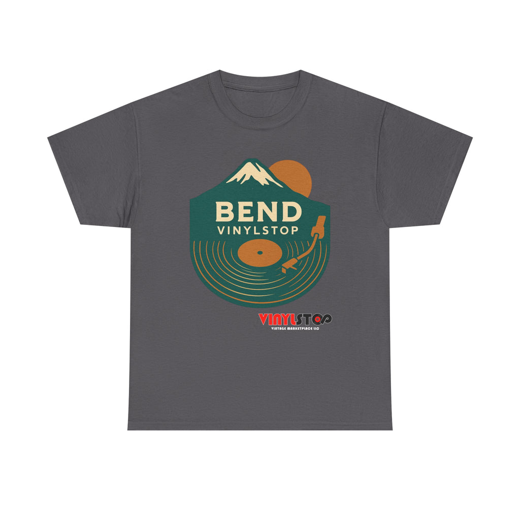 Bend Oregon Vinyl Stop T-Shirt | Mountain Record Player Tee Record Store