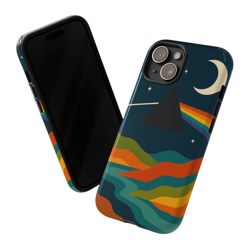 Dark Side of Moon Phone Case — Rainbow Landscape Tough Case Pink Floyd Inspired