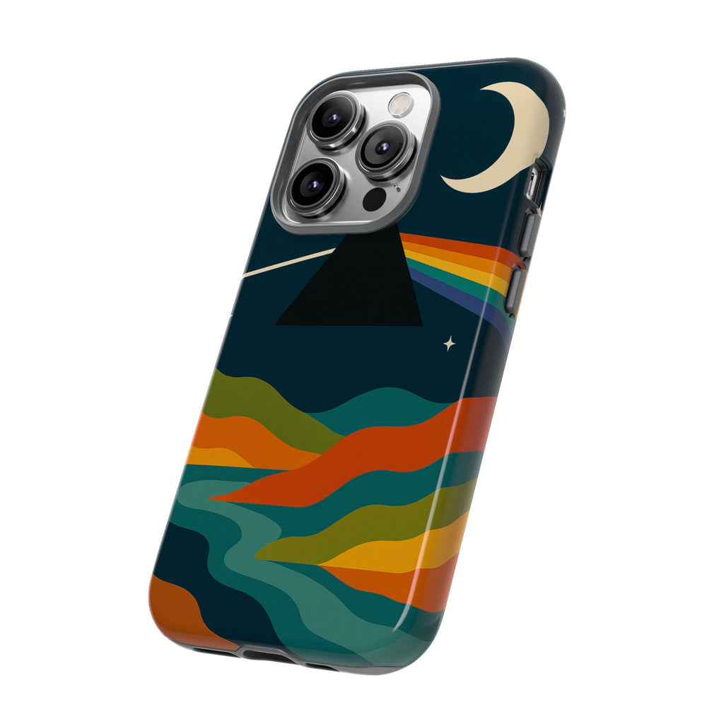 Dark Side of Moon Phone Case — Rainbow Landscape Tough Case Pink Floyd Inspired