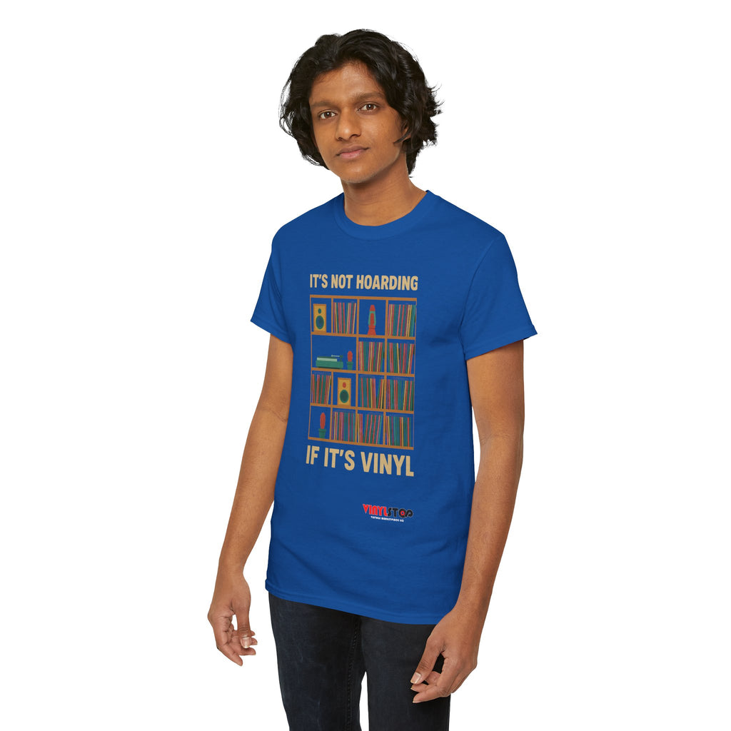 It's Not Hoarding If It's Vinyl T-Shirt | Record Shelf Graphic Tee vinyl collector albums records tshirt