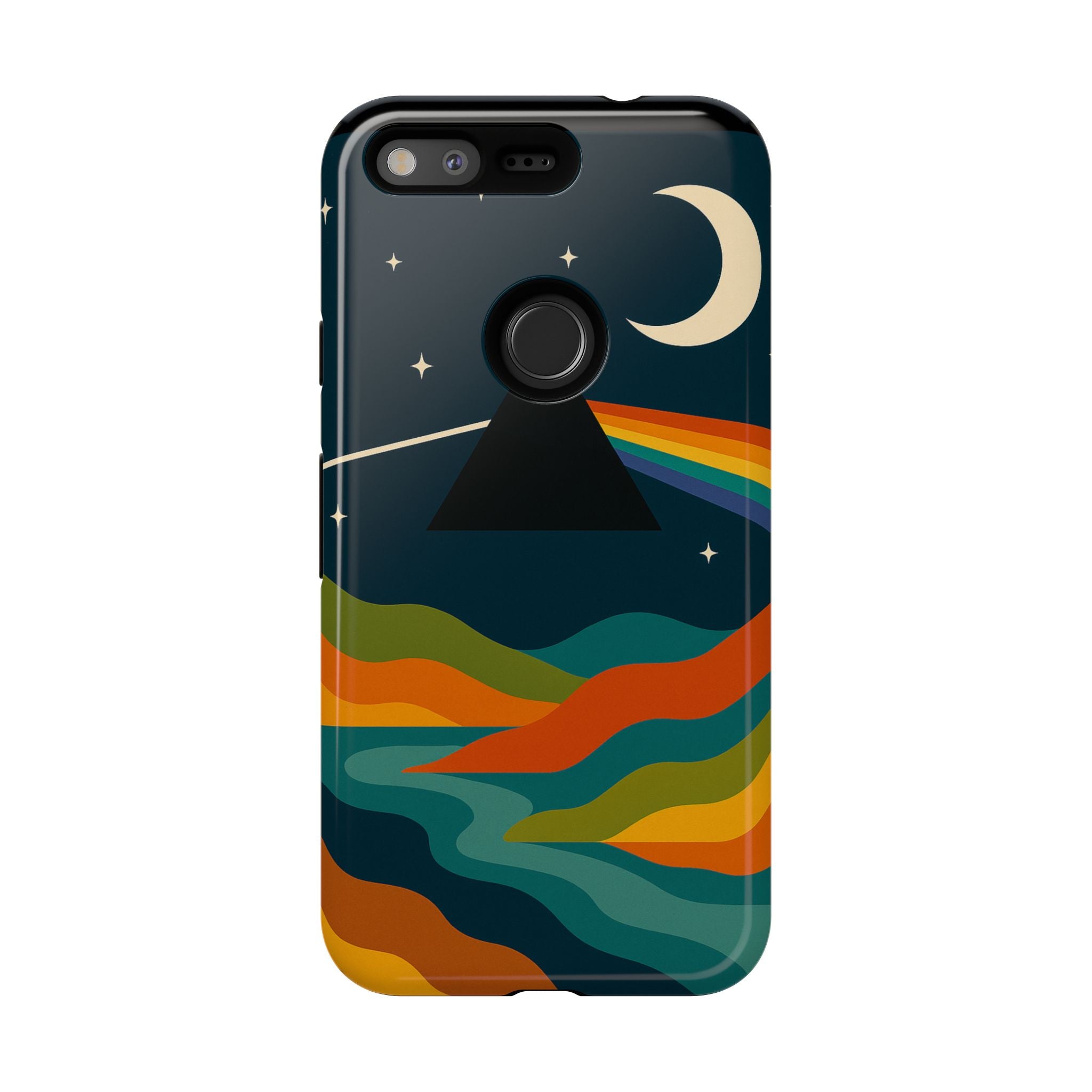 Dark Side of Moon Phone Case — Rainbow Landscape Tough Case Pink Floyd Inspired