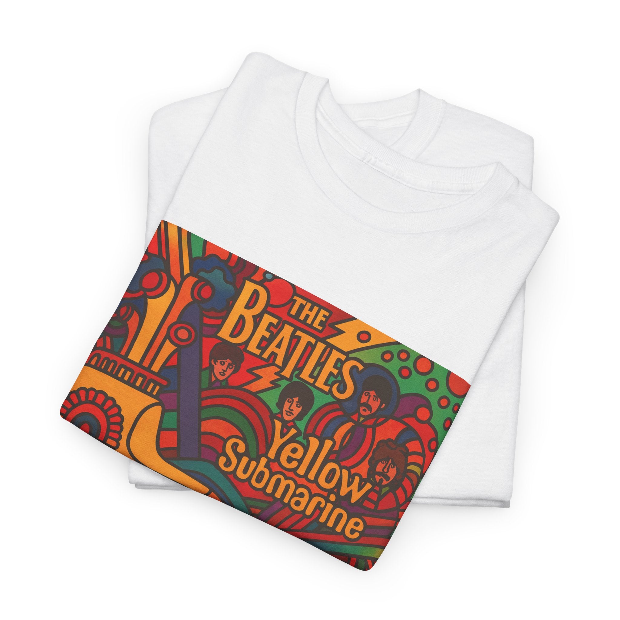Yellow Submarine Beatles Inspired T-Shirt | Psychedelic Retro Waves, Vintage 60s Art