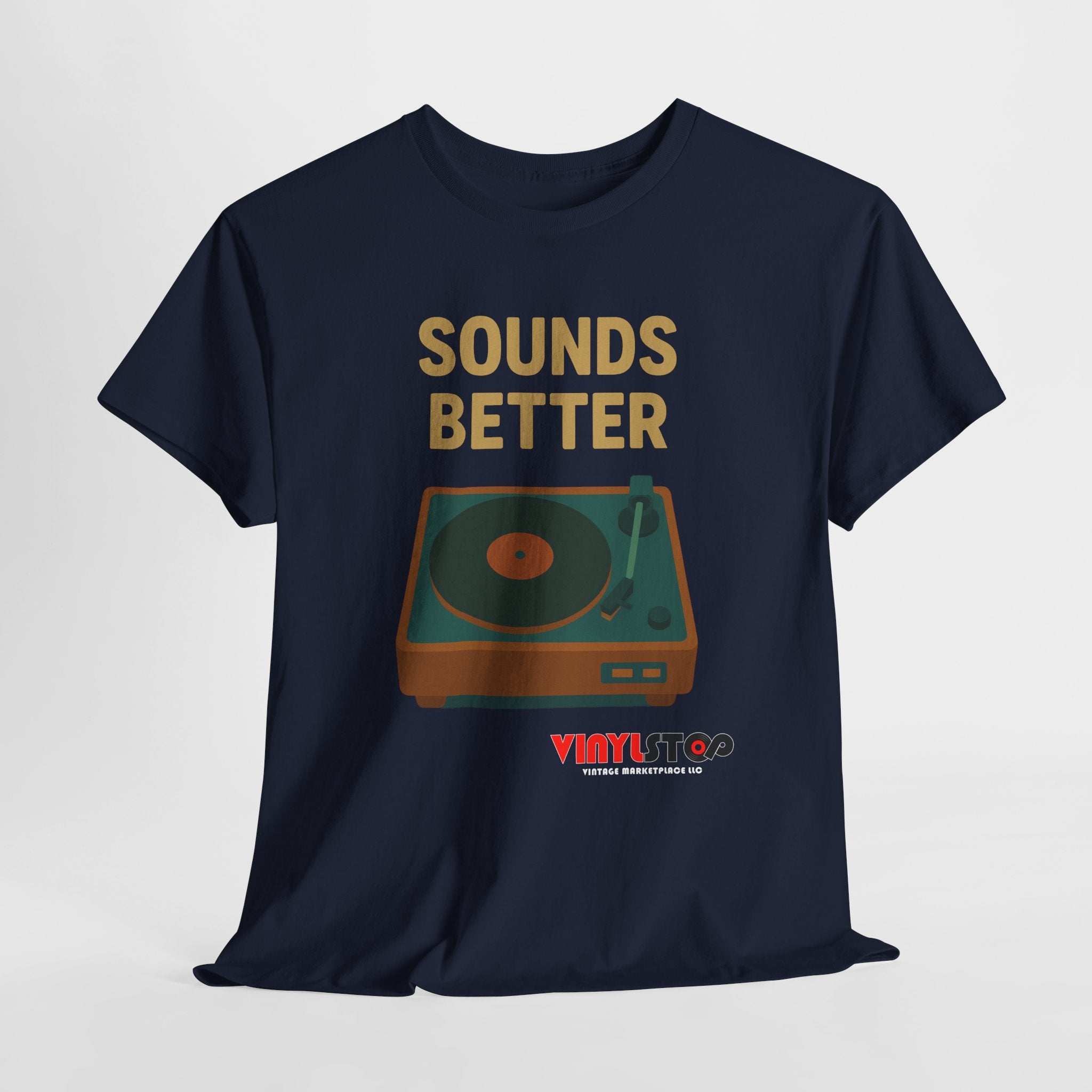 Sounds Better on Vinyl Record T-Shirt | Turntable Graphic Tee