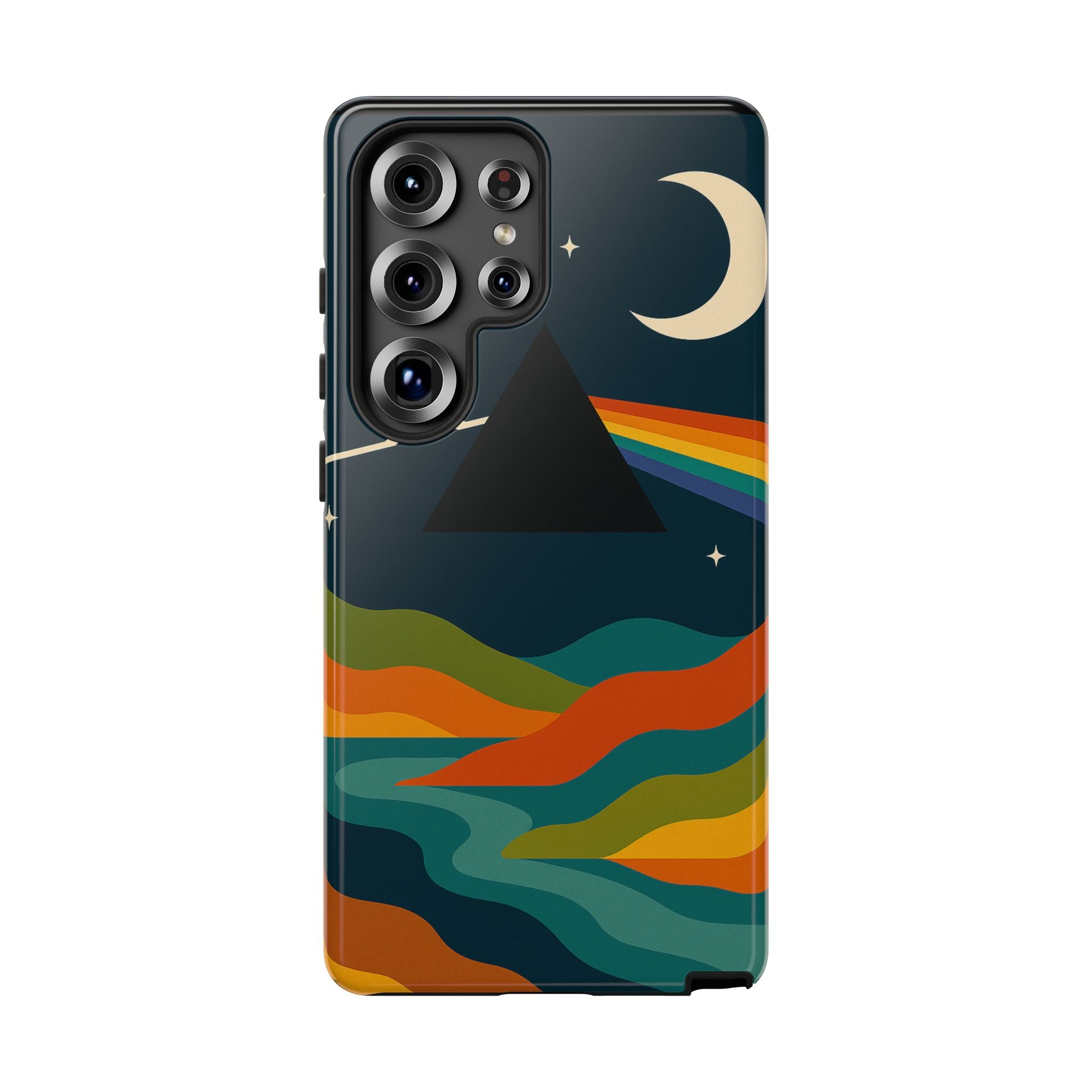 Dark Side of Moon Phone Case — Rainbow Landscape Tough Case Pink Floyd Inspired