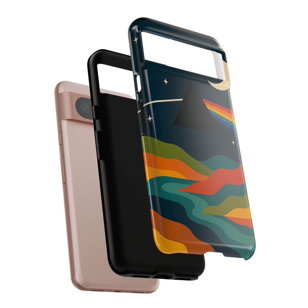 Dark Side of Moon Phone Case — Rainbow Landscape Tough Case Pink Floyd Inspired