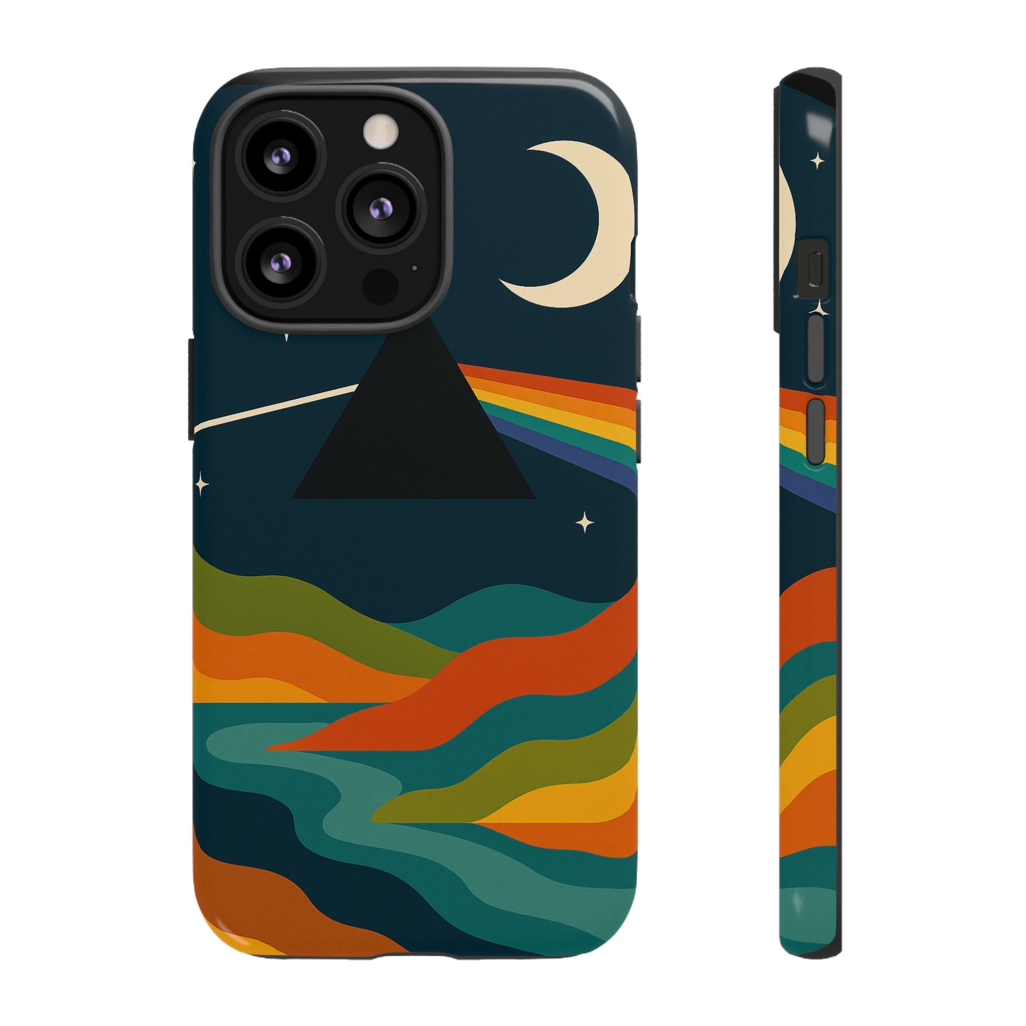 Dark Side of Moon Phone Case — Rainbow Landscape Tough Case Pink Floyd Inspired
