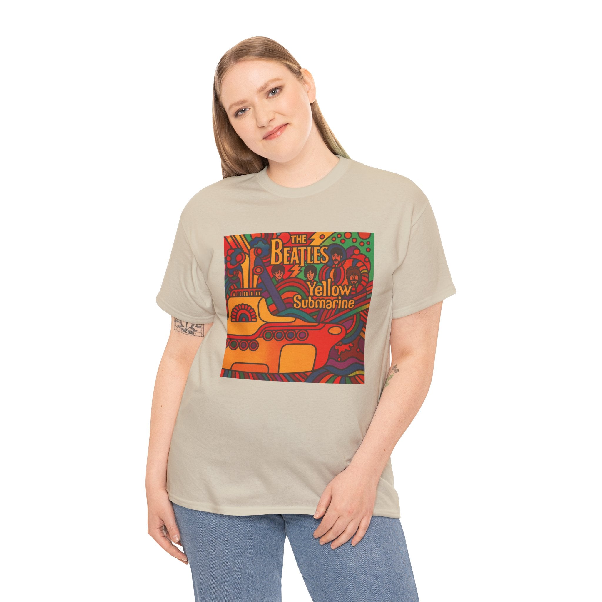 Yellow Submarine Beatles Inspired T-Shirt | Psychedelic Retro Waves, Vintage 60s Art