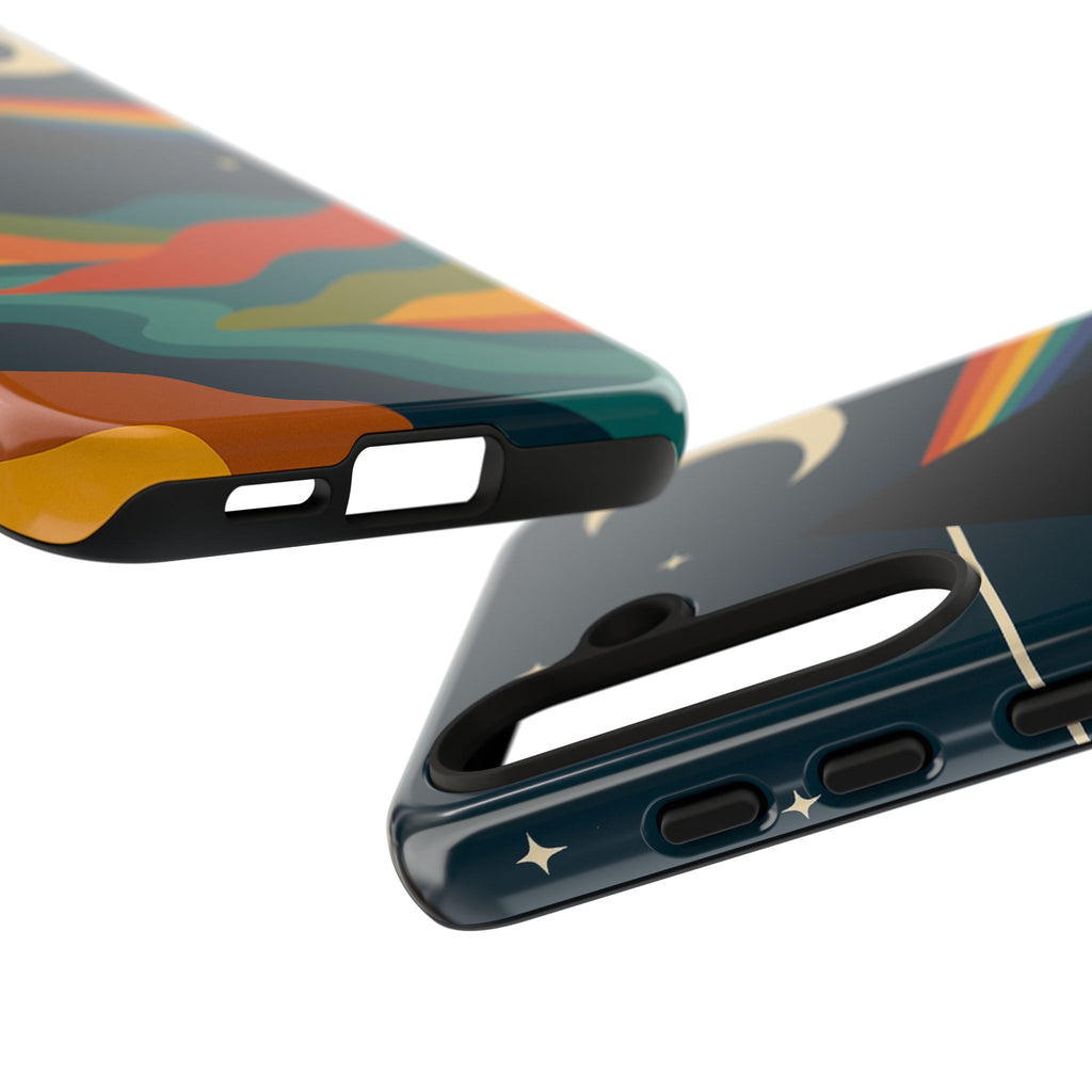 Dark Side of Moon Phone Case — Rainbow Landscape Tough Case Pink Floyd Inspired