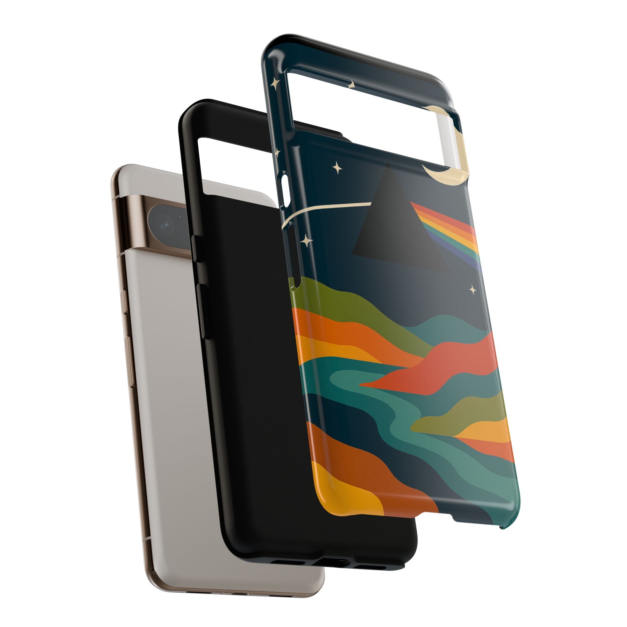 Dark Side of Moon Phone Case — Rainbow Landscape Tough Case Pink Floyd Inspired