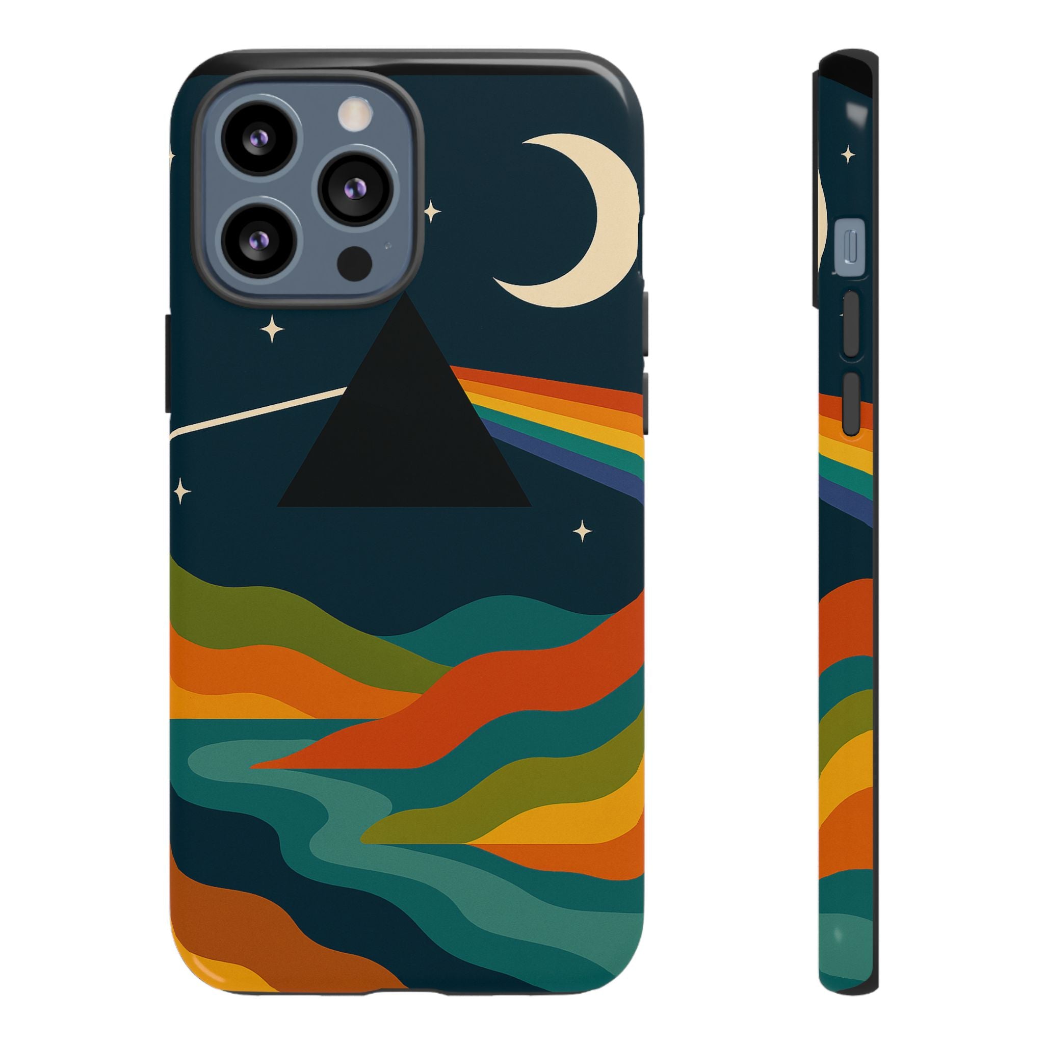 Dark Side of Moon Phone Case — Rainbow Landscape Tough Case Pink Floyd Inspired