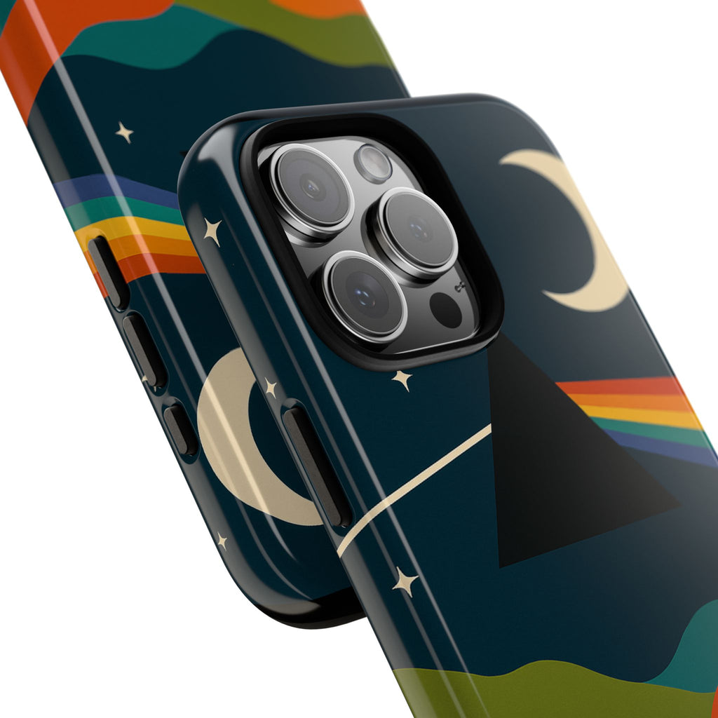 Dark Side of Moon Phone Case — Rainbow Landscape Tough Case Pink Floyd Inspired