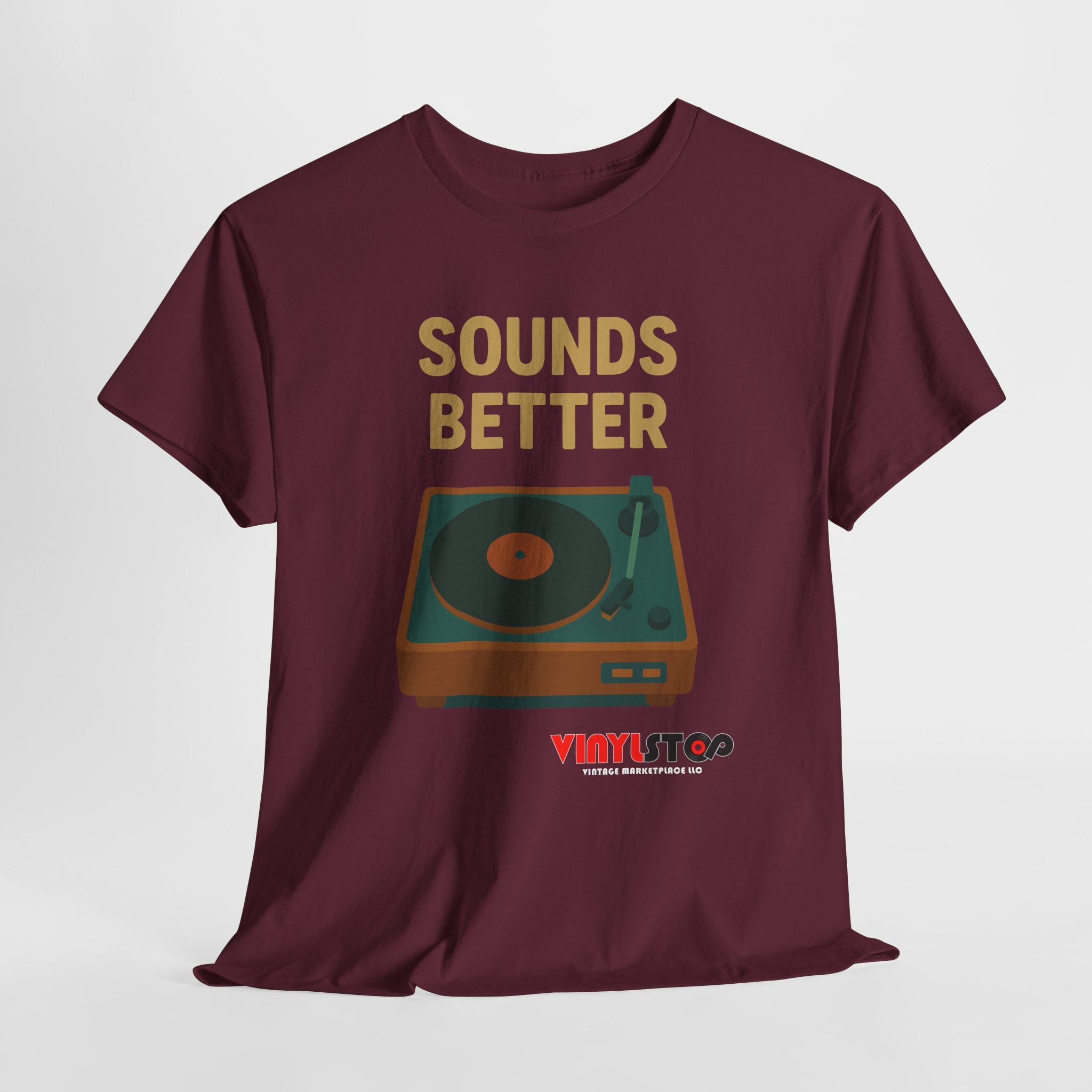 Sounds Better on Vinyl Record T-Shirt | Turntable Graphic Tee