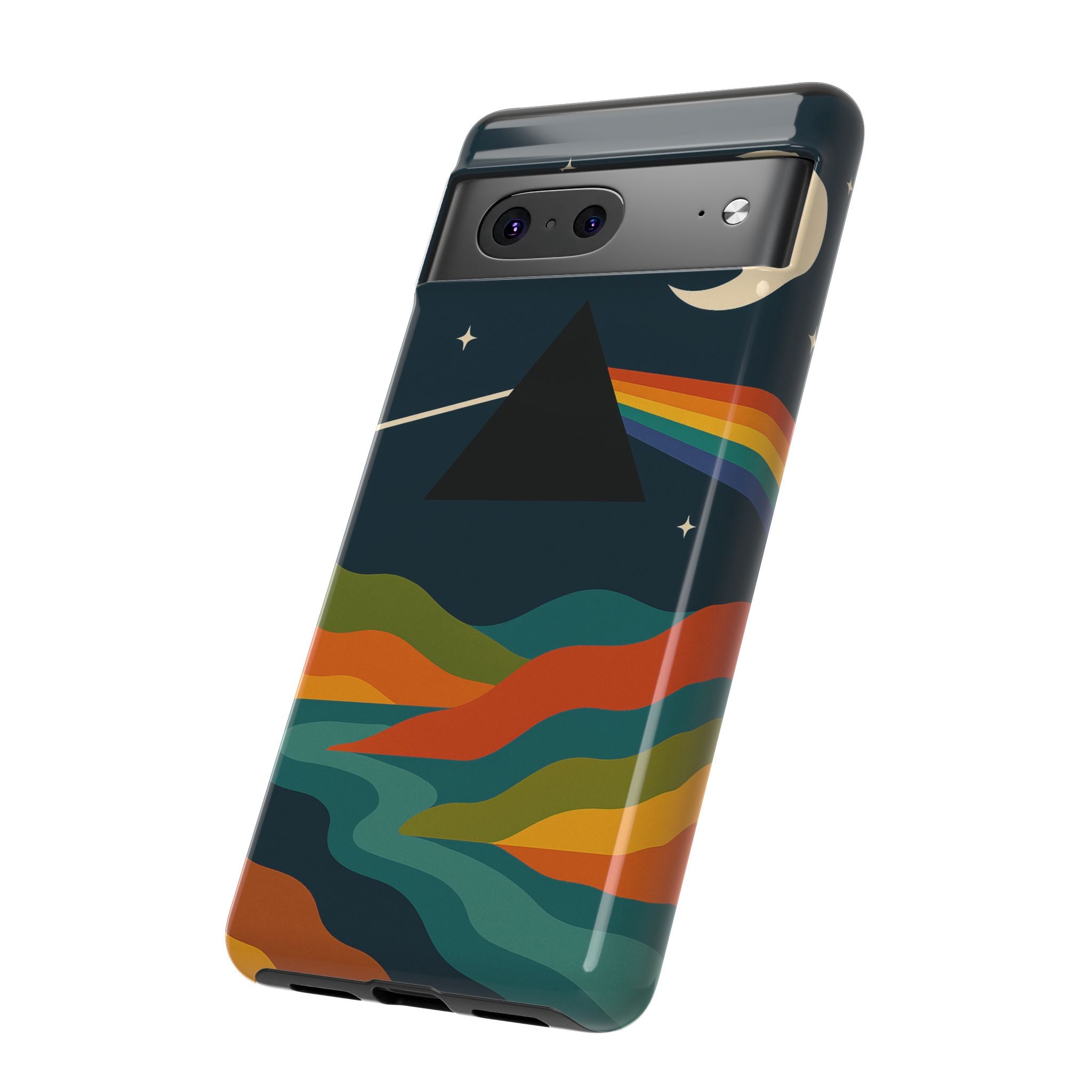 Dark Side of Moon Phone Case — Rainbow Landscape Tough Case Pink Floyd Inspired