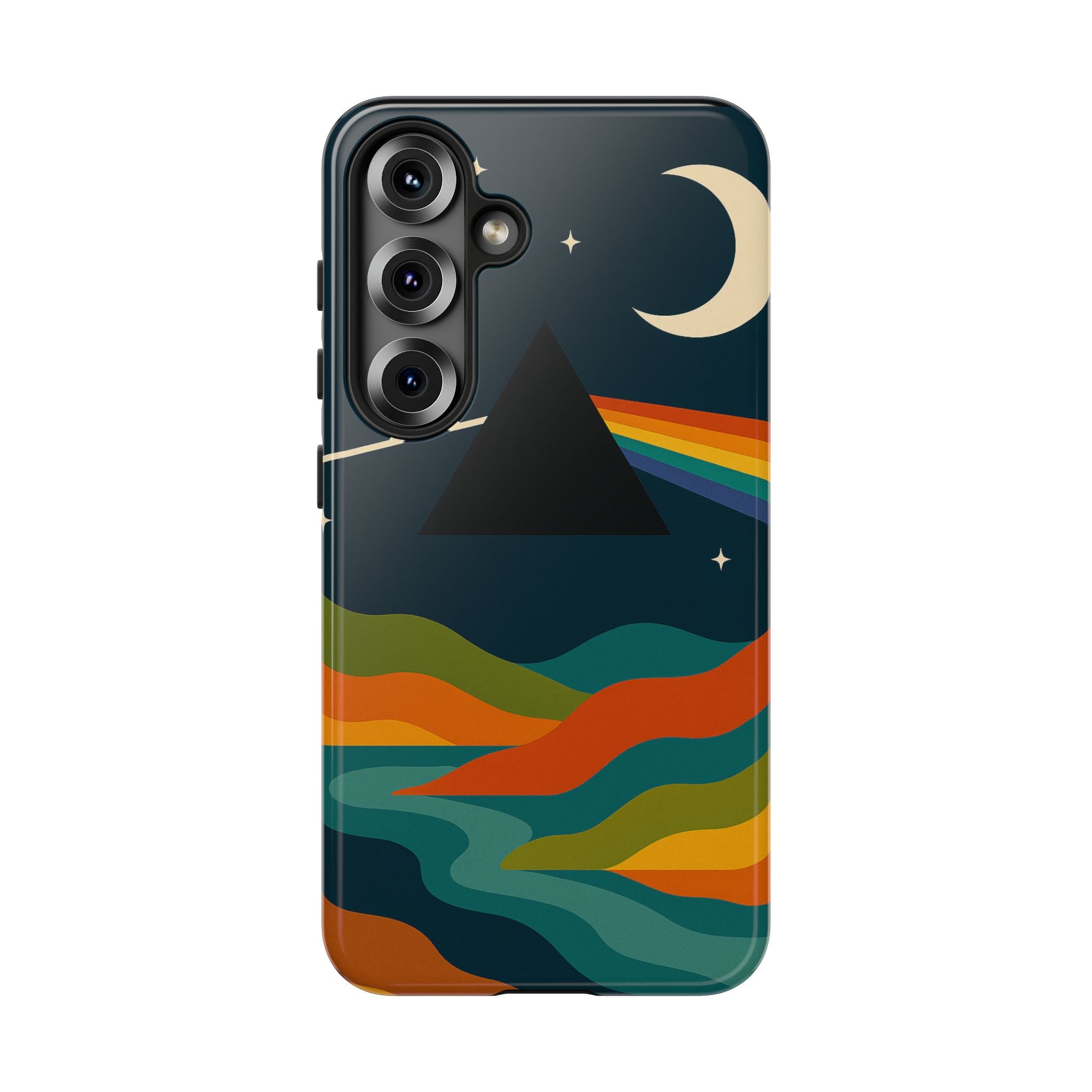 Dark Side of Moon Phone Case — Rainbow Landscape Tough Case Pink Floyd Inspired