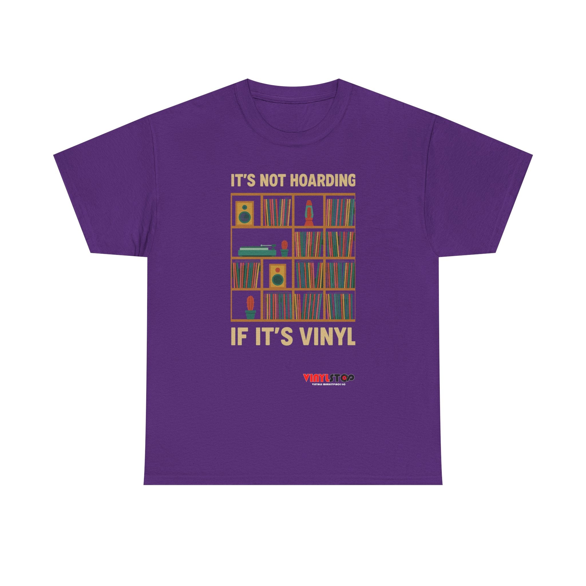 It's Not Hoarding If It's Vinyl T-Shirt | Record Shelf Graphic Tee vinyl collector albums records tshirt